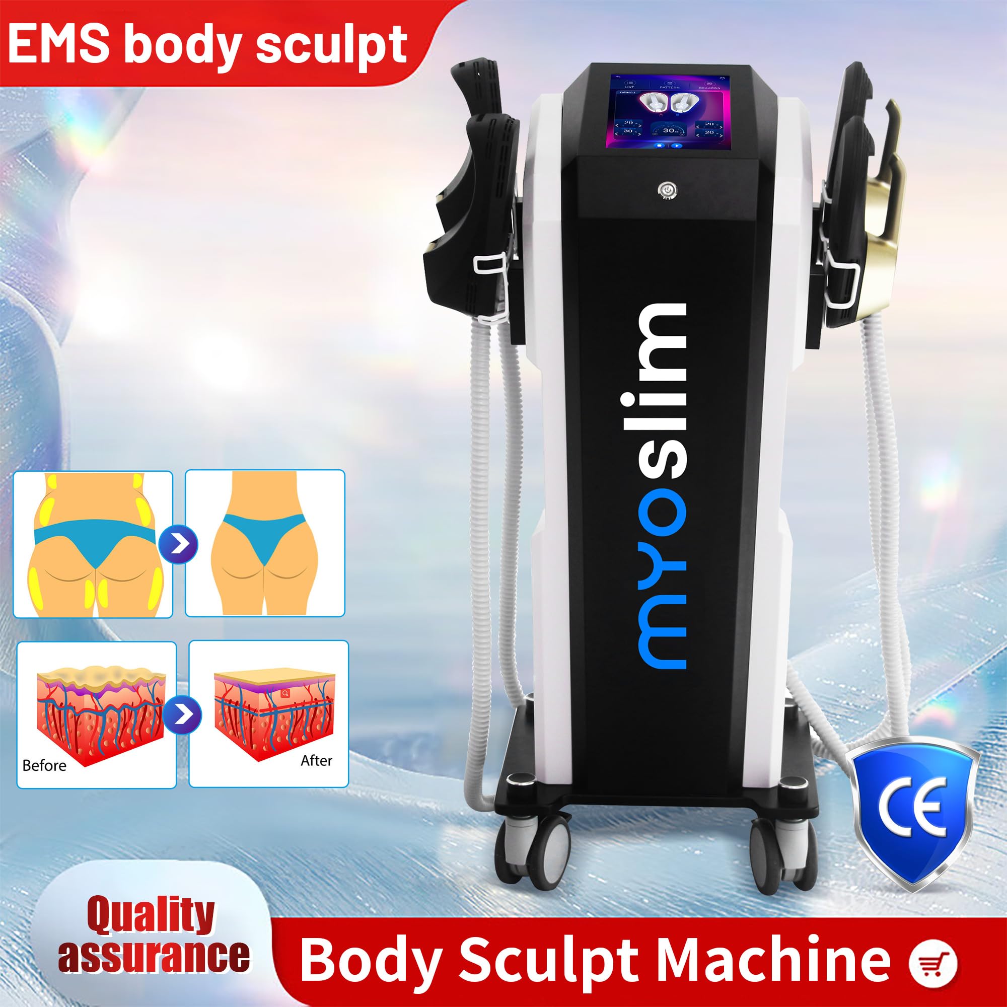 Professionelles EMS Muskelstimulationsgerät für Körperpflege, Elektrisches Beauty und Fitness Gerät für Muskelaktivierung und Straffes Hautgefühl, Geeignet für Studio und Zuhause