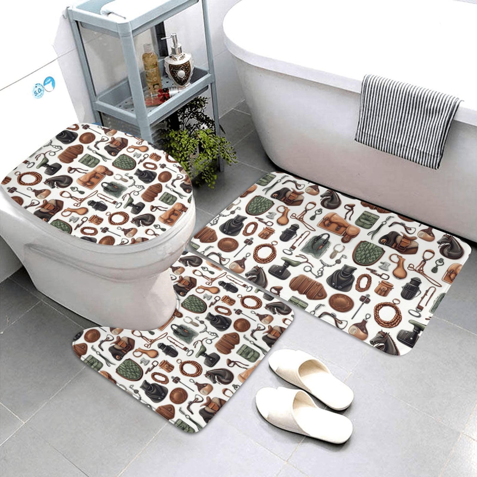 Tapis de bain absorbant et antidérapant lavable en machine pour douche
