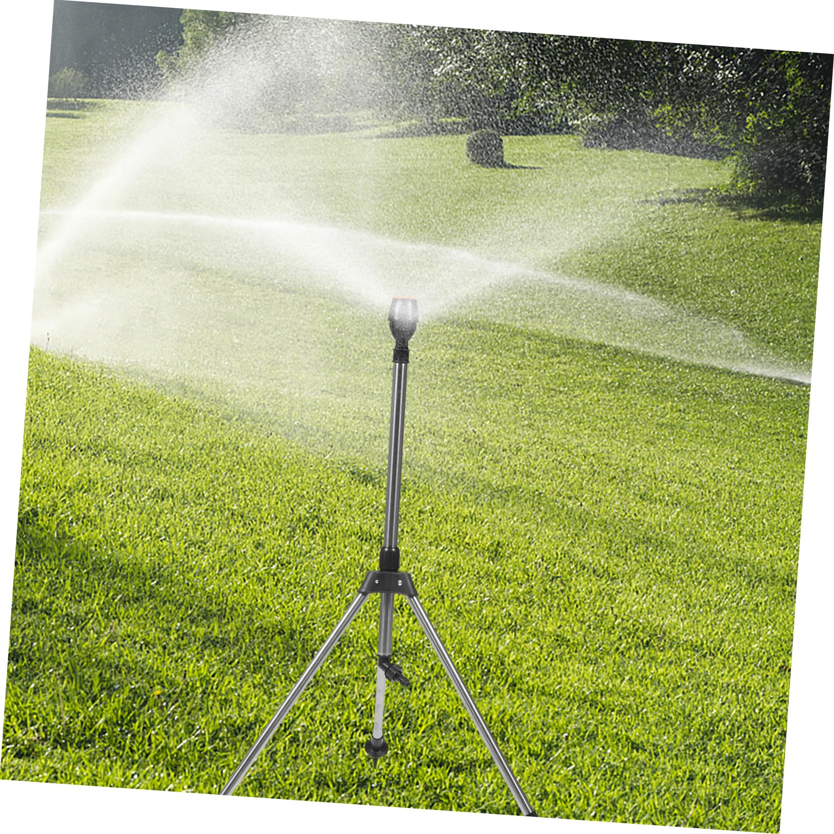 Yardwe Arroseur Rotatif Facile à Utiliser Trépied en Alliage D'aluminium à 360 Degrés Système Automatique D'irrigation et Étanche pour Jardin et Pelouse