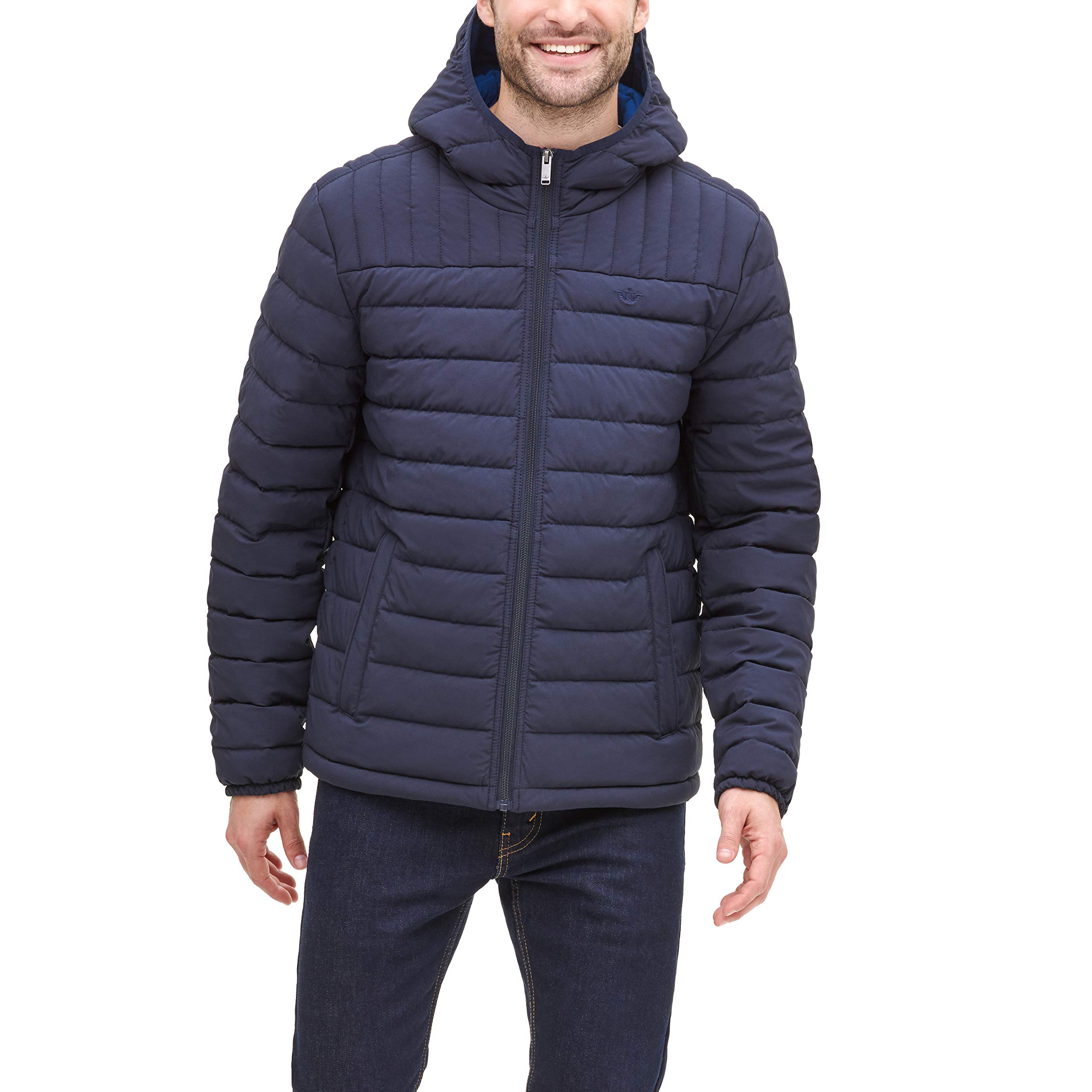 Dockers Men's The Liam Smart 360 Flex Stretch Quilted Hooded Puffer Jacket