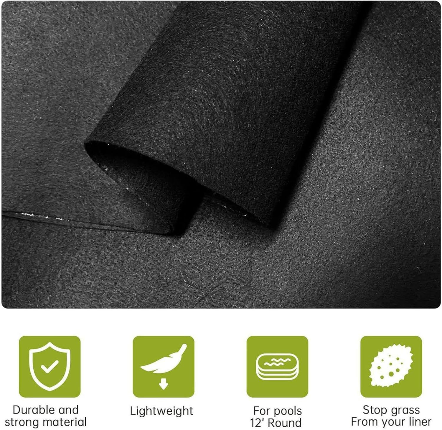 Pre-Cut Pool Liner - Swimming Pool Pond Accessories | Puncture Resistant Protective Sheet for Outdoor Summer Recreation Stone Concrete Gravel Grass Surfaces, Easy Install Liner for Pools and Landscapi