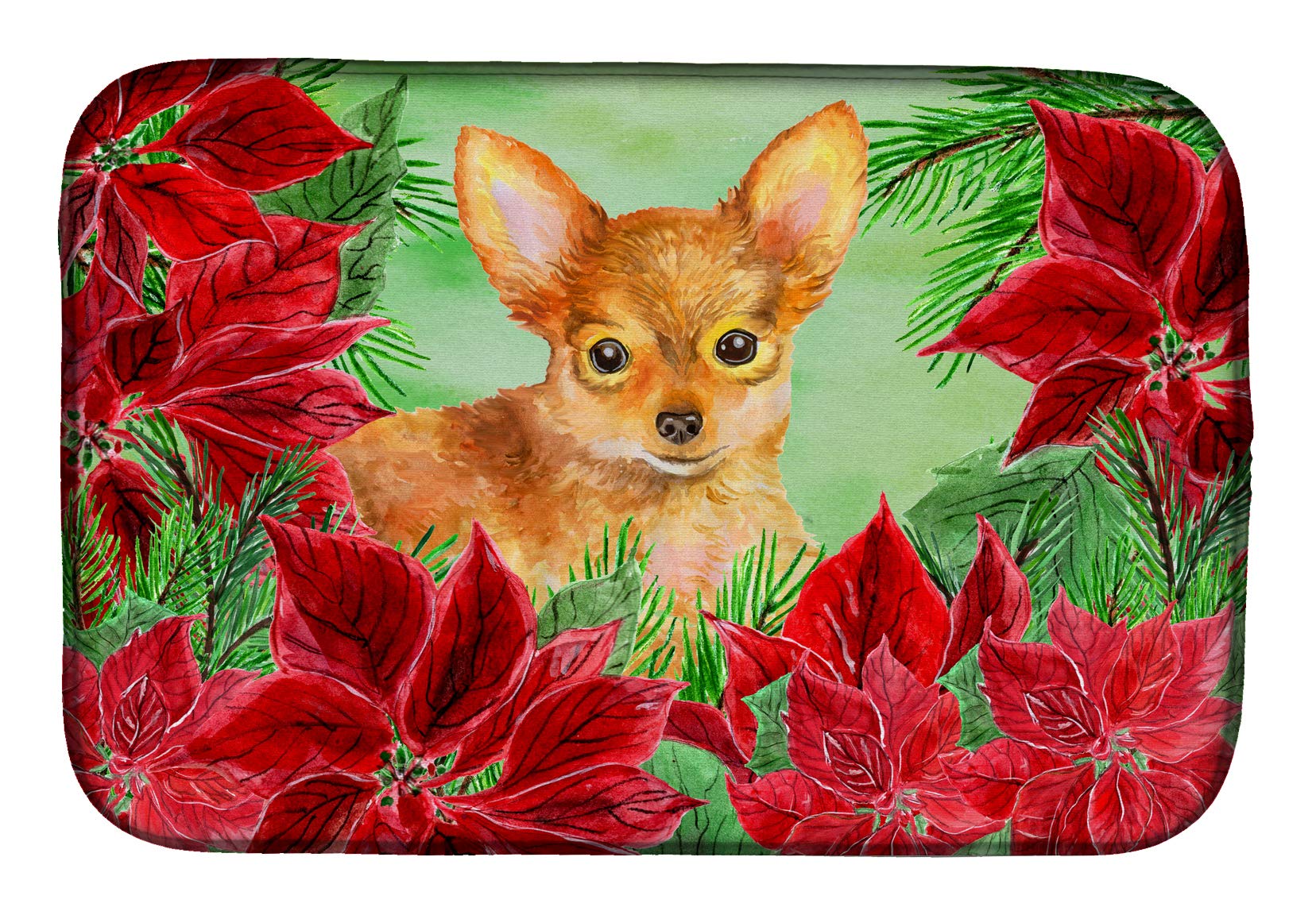 Toy Terrier Poinsettias Tapis Haute Qualité pour Vaisselle Fine 14x21