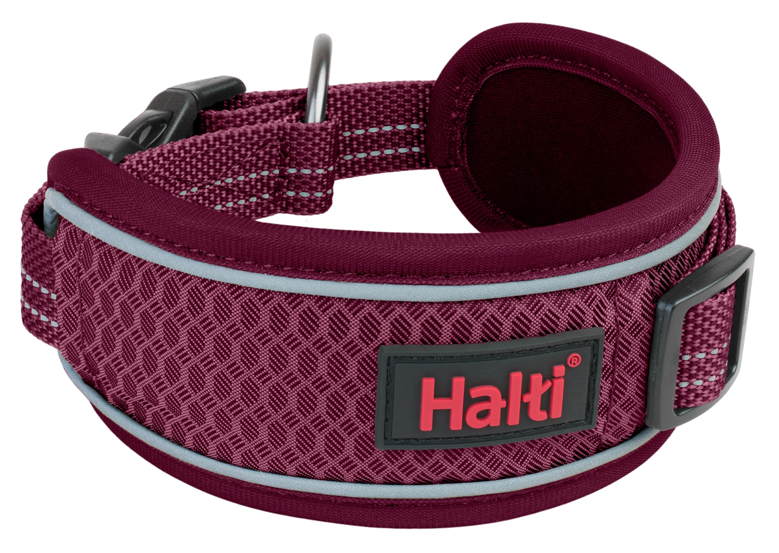 Halti Anatomy Dog Collar - Wide Design Collar for Pressure Relief, Soft and Neoprene Padded, Reflective and Adjustable, Matching Lead & Harness, Suitable for Large Dogs (Size L, Magenta)
