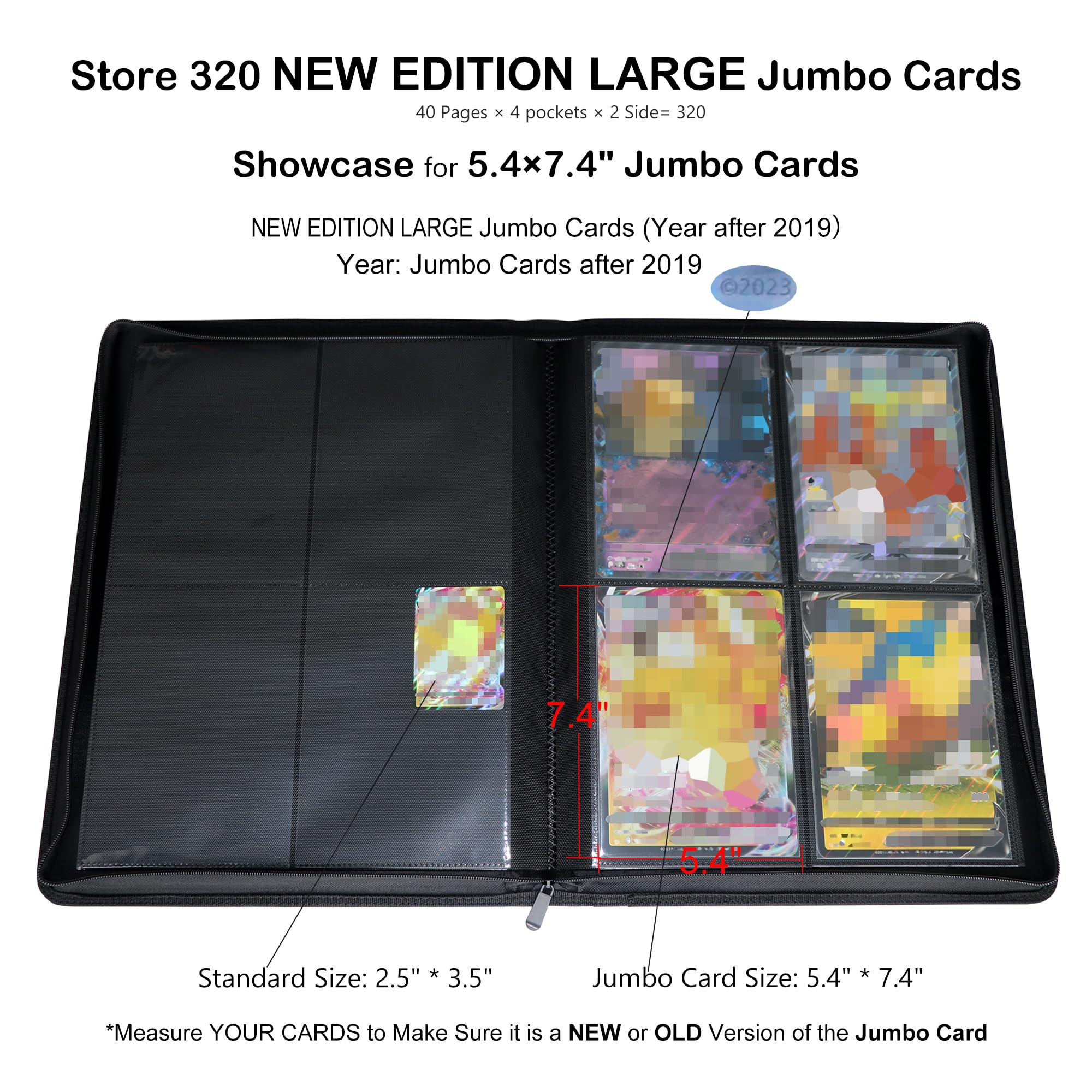 Photo 1 of Rayvol Jumbo Card Binder Size L, 4-Pocket Fits 320 L Jumbo Cards, Ringless Jumbo Card Binder for Oversized Cards 5.4 * 7.4 Inch