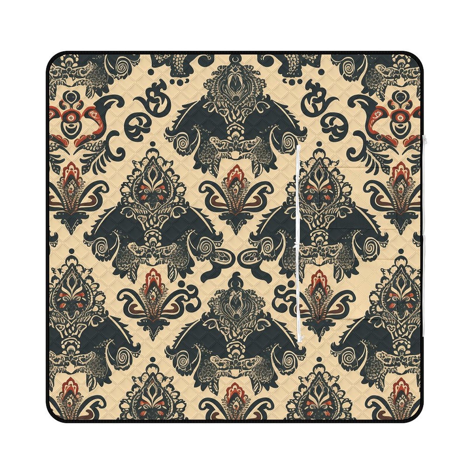 Tapis de pique-nique imprimé éléphants pliable et ultra compact