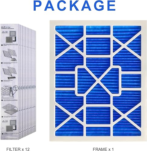 Miniatura 10 de LEKEN Filtros electrostáticos reutilizables MERV 13 para hogares con mascotas, 16 x 25 x 1 pulgadas (contiene 1 marco ABS reutilizable+12 cartuchos