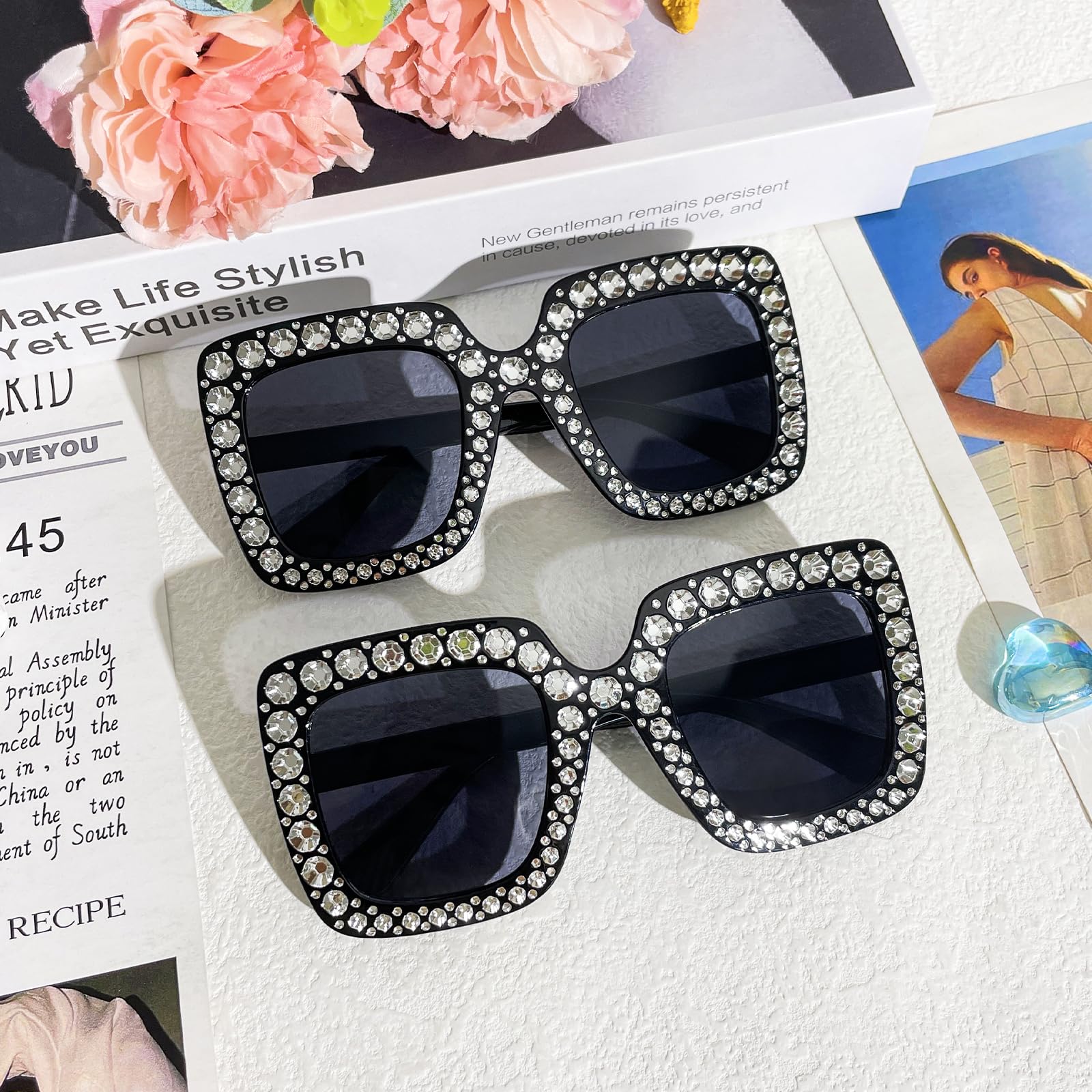 Amazon.com: Matcheck 10 Pack Women Sparkling Crystal  display picture 1