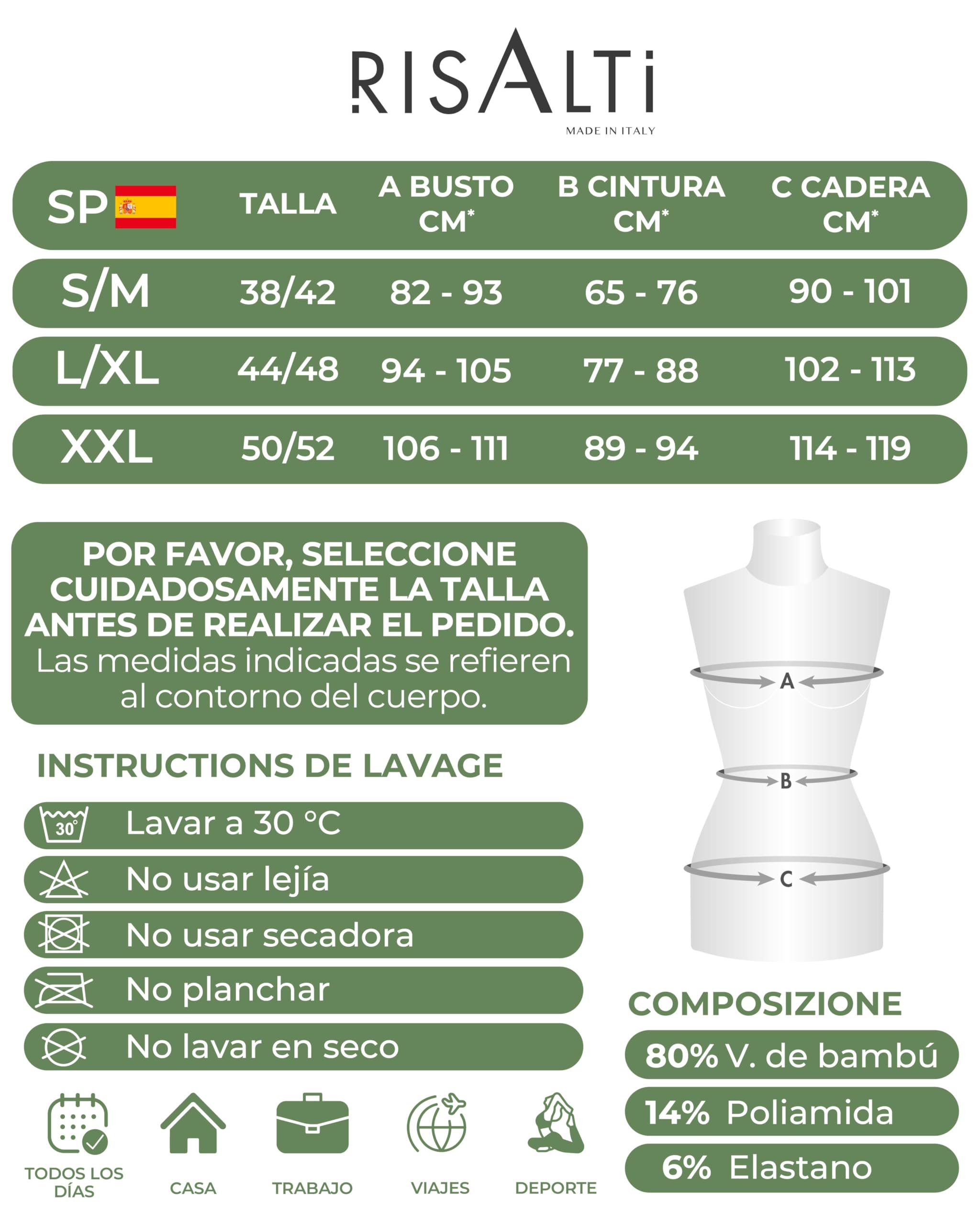 Risalti Camiseta de mujer de viscosa de bambú – Chaqueta de mujer de manga larga elástica, transpirable y suave, ropa interior sin costuras para pieles sensibles – Fabricado en Italia
