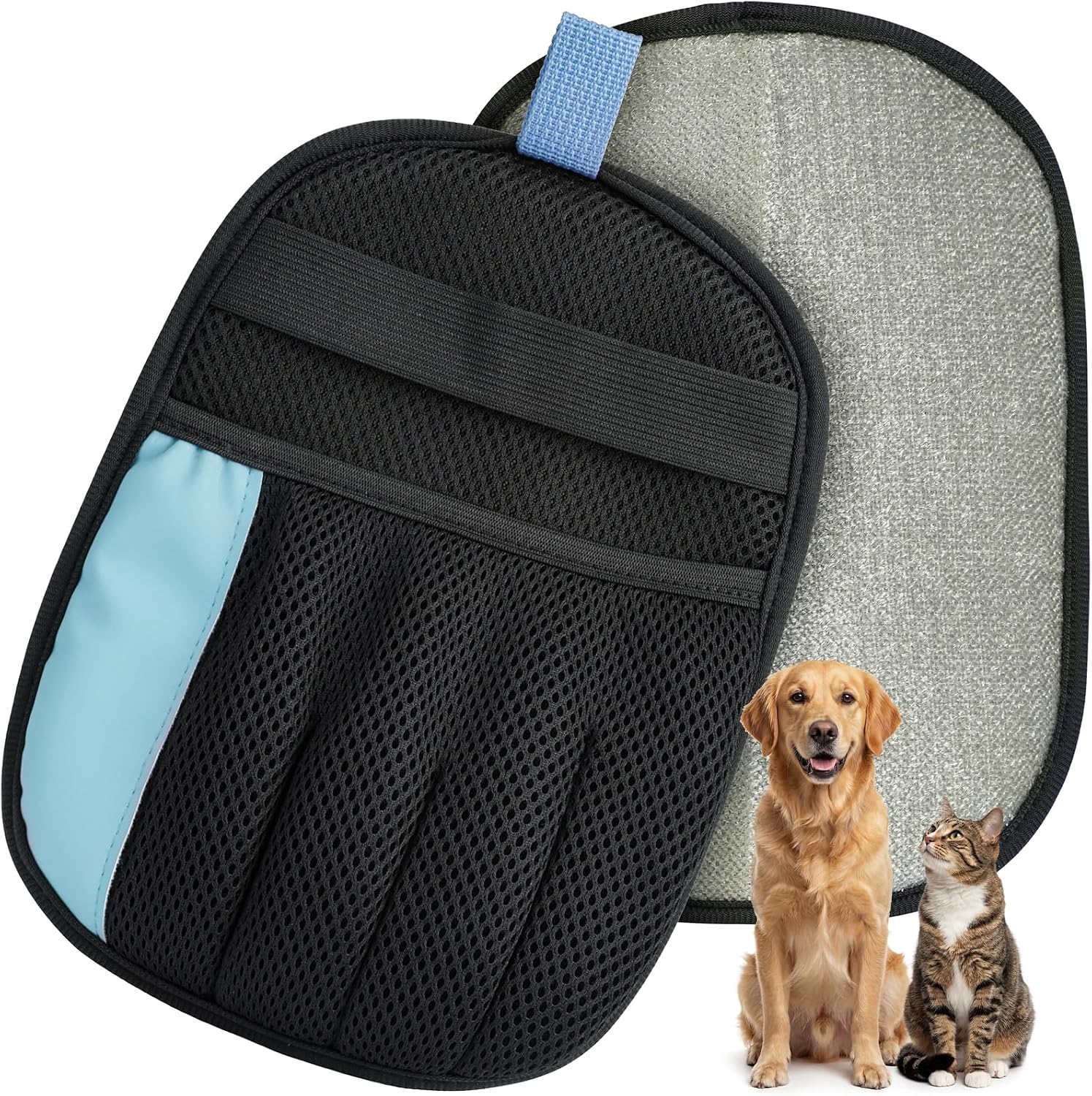 Guante quitapelusas para mascotas electrostático azul miniatura 1