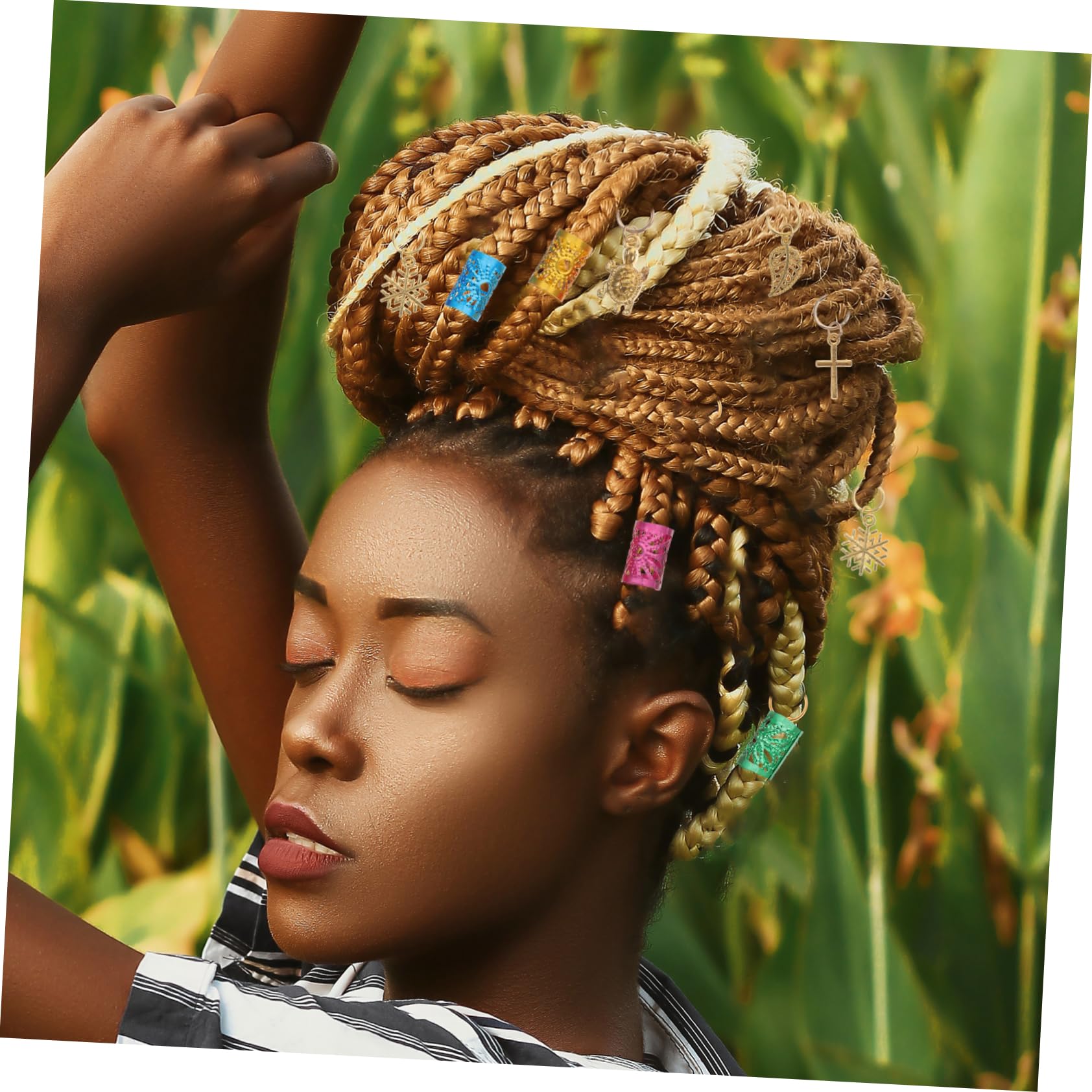 Amosfun 450stücke Haarschmuck Dreadlock Zubehör Für Frauen Und Mädchen Bunte Haarringe Und Perlen Für Kreative Zöpfe Und Dreadlocks Für Partys Und Modeshows