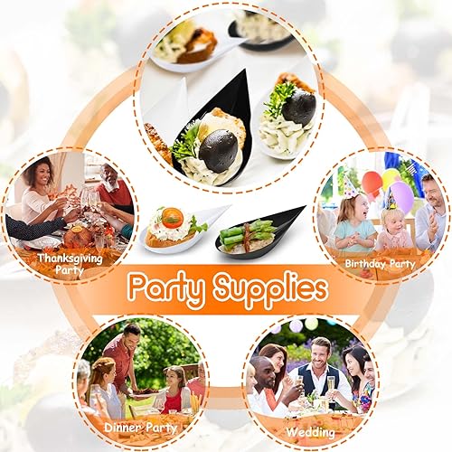 Miniatura 7 de 800 cucharas de aperitivo de 4 pulgadas, mini platos de aperitivo de lágrima, cucharas de degustación de plástico, cucharas de servir desechables,