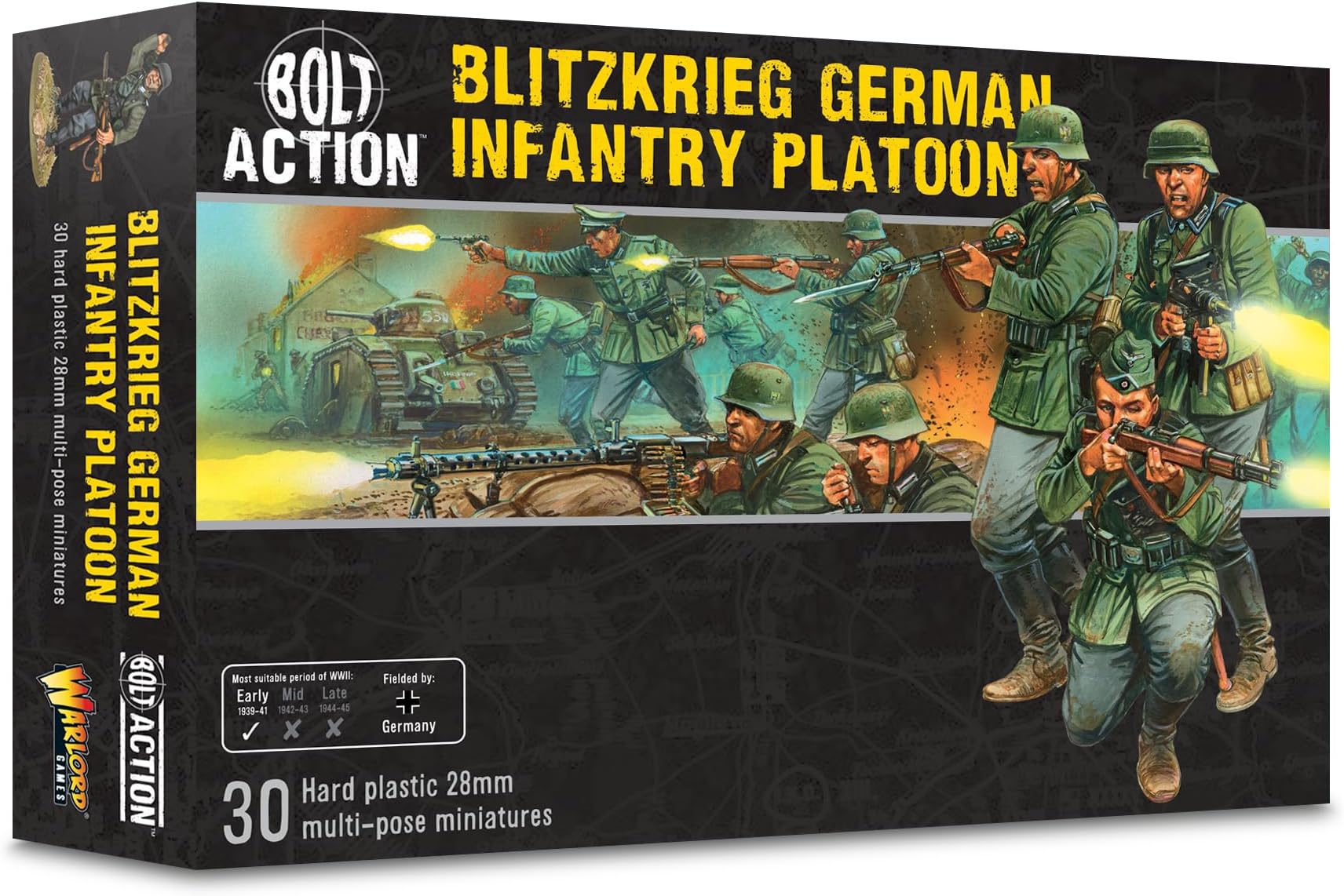Warlord Games Bolt Action Blitzkrieg! German Infantry Figures 1:56 WWII Military Wargaming Plastic Model Kit