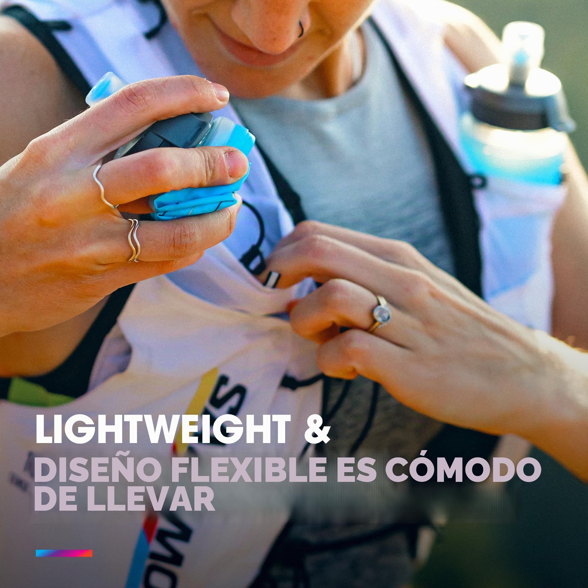 HydraPak UltraFlask Speed - Paquete de 2 botellas de agua plegables de 500 ml para chalecos de hidratación y paquetes de correr con tapa fácil de abrir (500 ml)