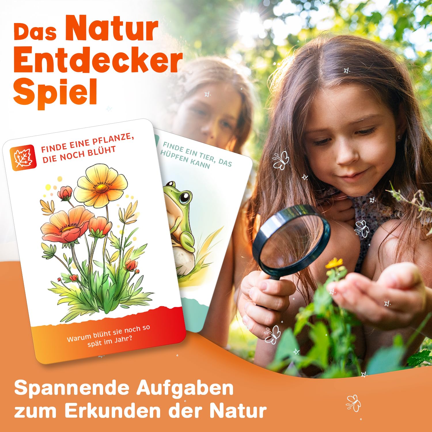 MUTKIND® 50x Entdeckerkarten für Kinder (ALLE 4 Jahreszeiten) - Spannendes Suchspiel zum Natur entdecken - 100 Aufgaben - Outdoor Spiele für Kinder - Geschenk Junge und Mädchen ab 4, 5, 6, 7, 8 Jahre - 2