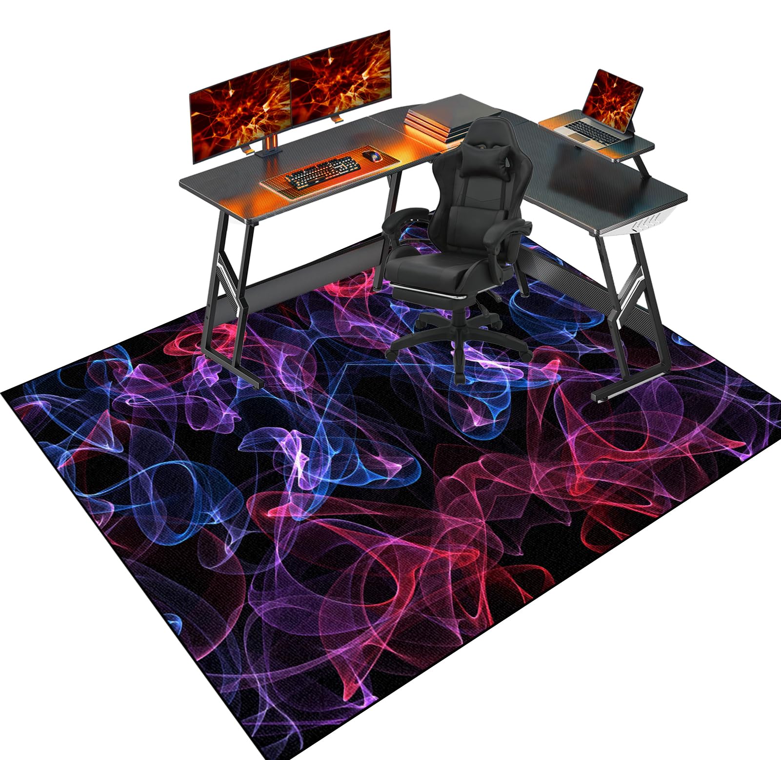 LzreXnvoFxg Office Chair Mat Hardwood Floor, Computer Desk Mats, Non-slip Gaming Chair Mat for Hard Floors, Protector Mat for Home Office Gaming Room, Under Desk Low-Pile Rug 120 x 160 cm