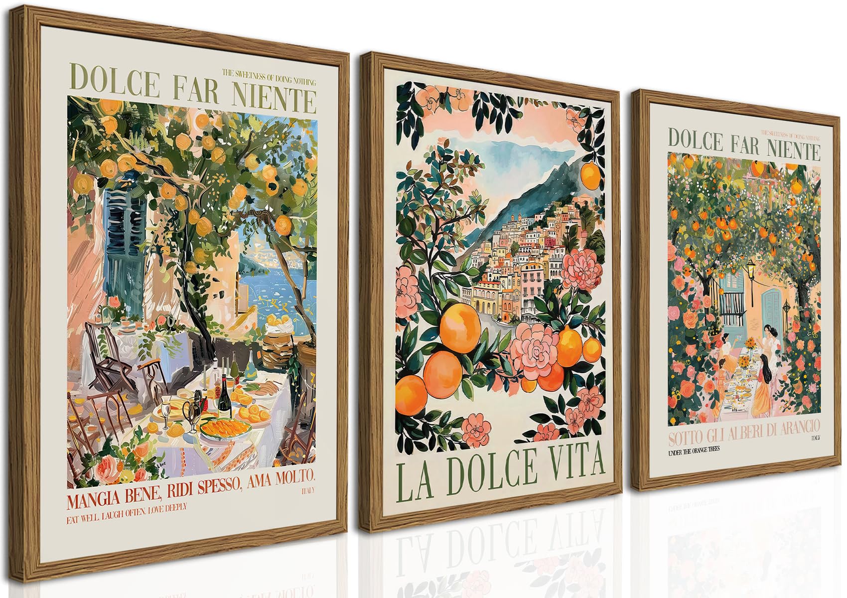 Amazon.com: Italy Travel Wall Art Set of 3, Amalfi Coast Wall