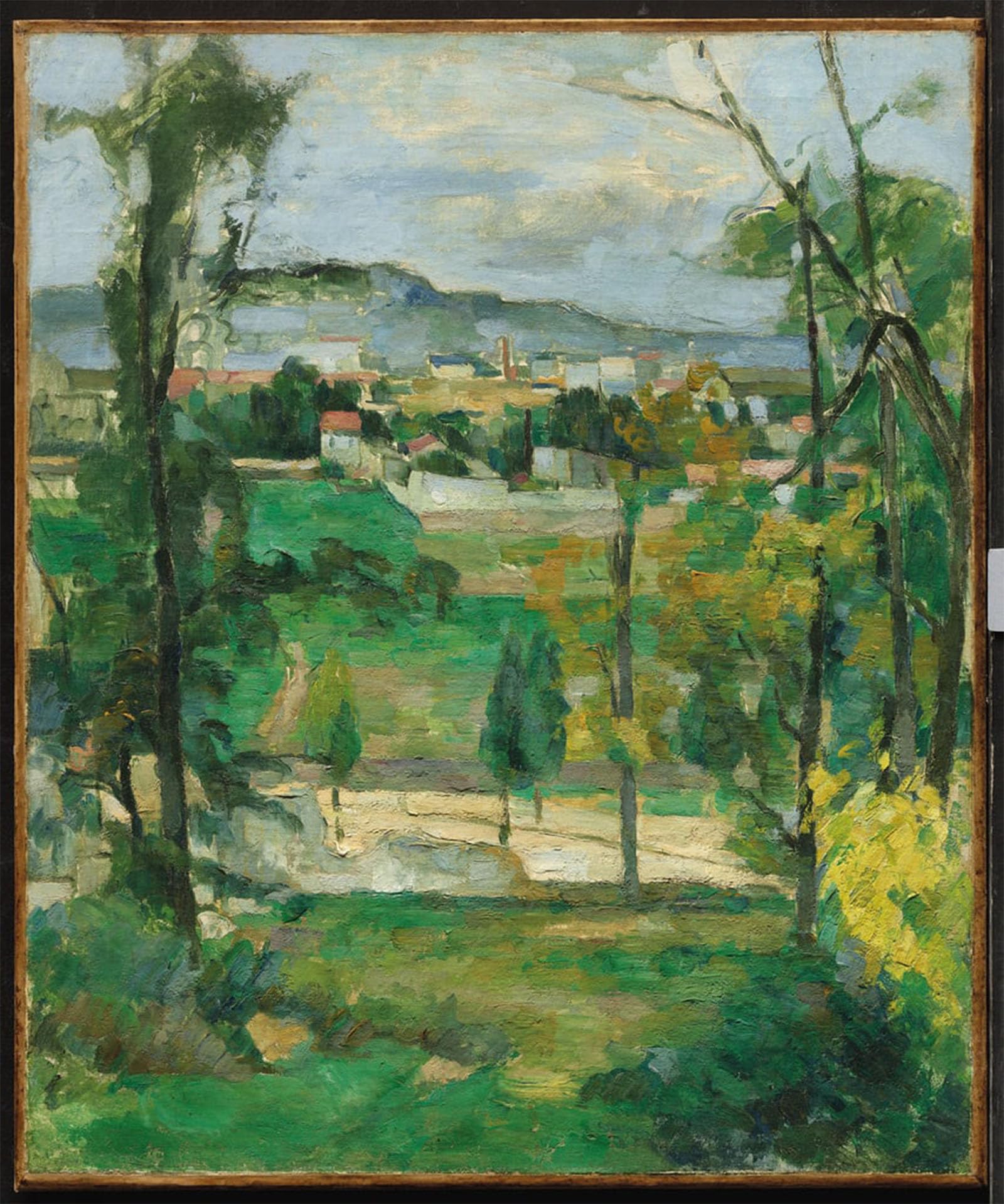 RZHRHJES Vintage Wall Art Picture on Canvas Wall Art Poster Village Behind Trees by Paul Cézanne Canvas Poster for Office Decor 60x90cm