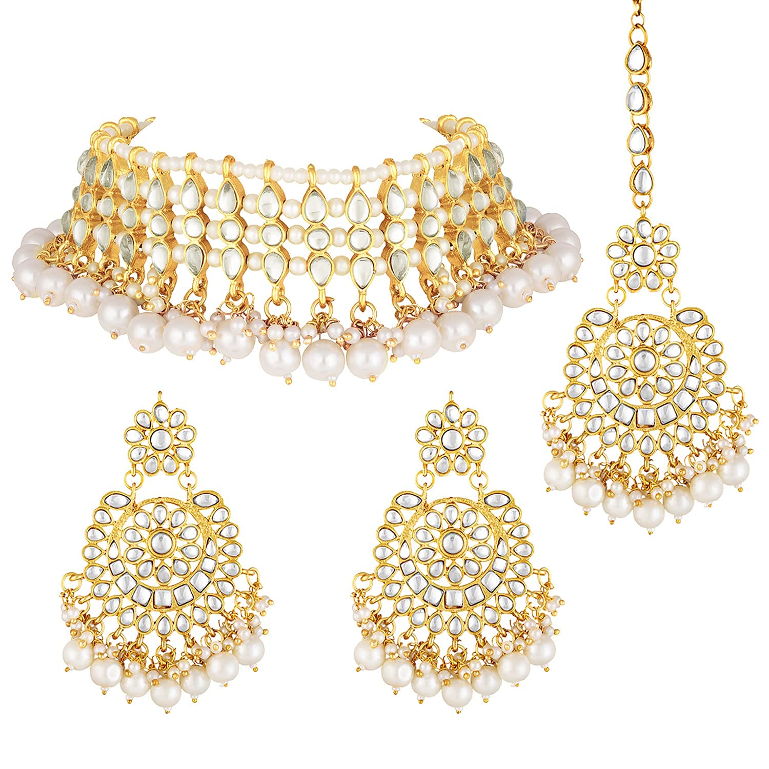 See full amazon price history chart for I Jewels 18K Gold Plated Traditional Kundan & Pearl Studded Choker Necklace Jewellery Set For Women (K7201W) I Jewels 18K Gold Plated Traditional Kundan & Pearl Studded Choker Necklace Jewellery Set For Women (K7201W) (B0968KLH26) Amazon Price History, Amazon Price Tracker