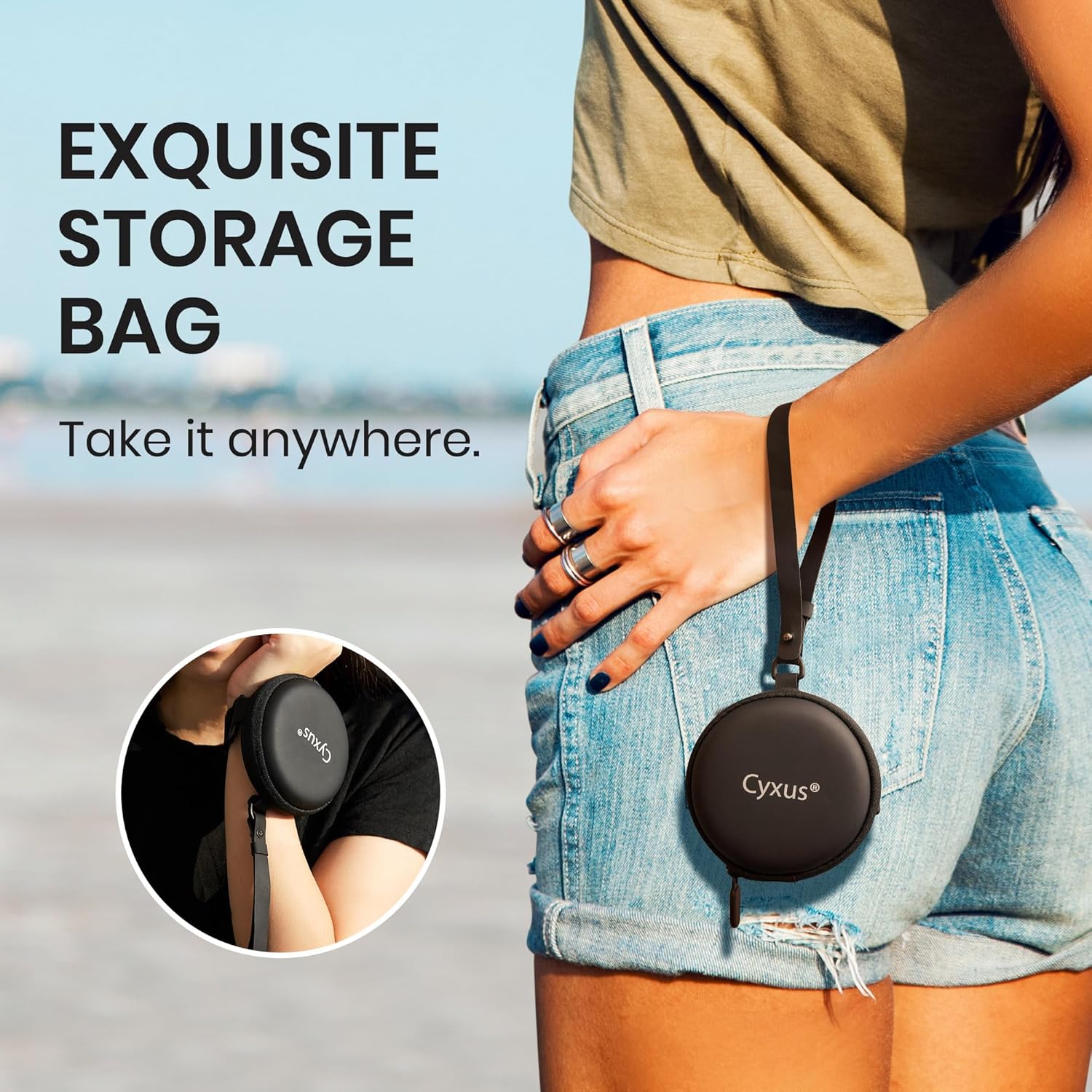 Cyxus Foldable Polarized Sunglasses for Women Men, 24g TR90 Trendy Square 99.99% UV Protection Beach Driving Outdoor P1577 - Image 3