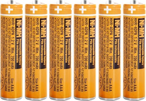Paquete de 6 pilas AAA recargables HHR-4DPA NI-MH para Panasonic 1.2 V 700 mAh AAA batería recargable para teléfonos inalámbricos