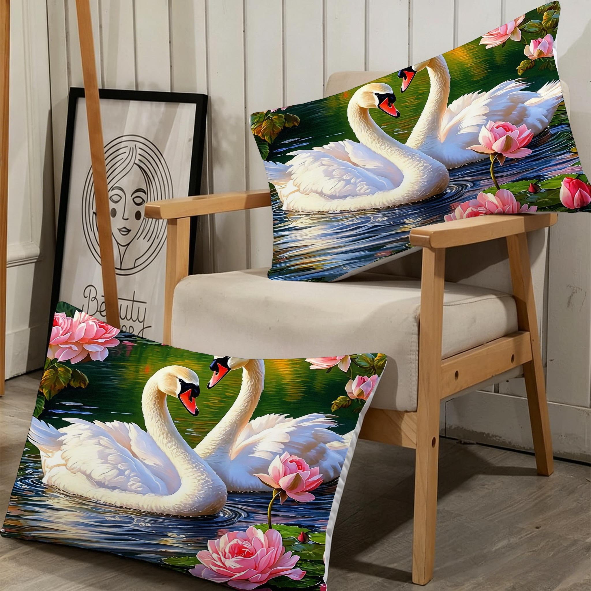 Copripiumino Matrimoniale Cigno Bianco 260x240, ZW192 | Traspiranti Durevoli Microfibra, per Tutta la Famiglia, Matrimoniale, per Tutte le Stagioni, con 2 Federe 50x80 cm