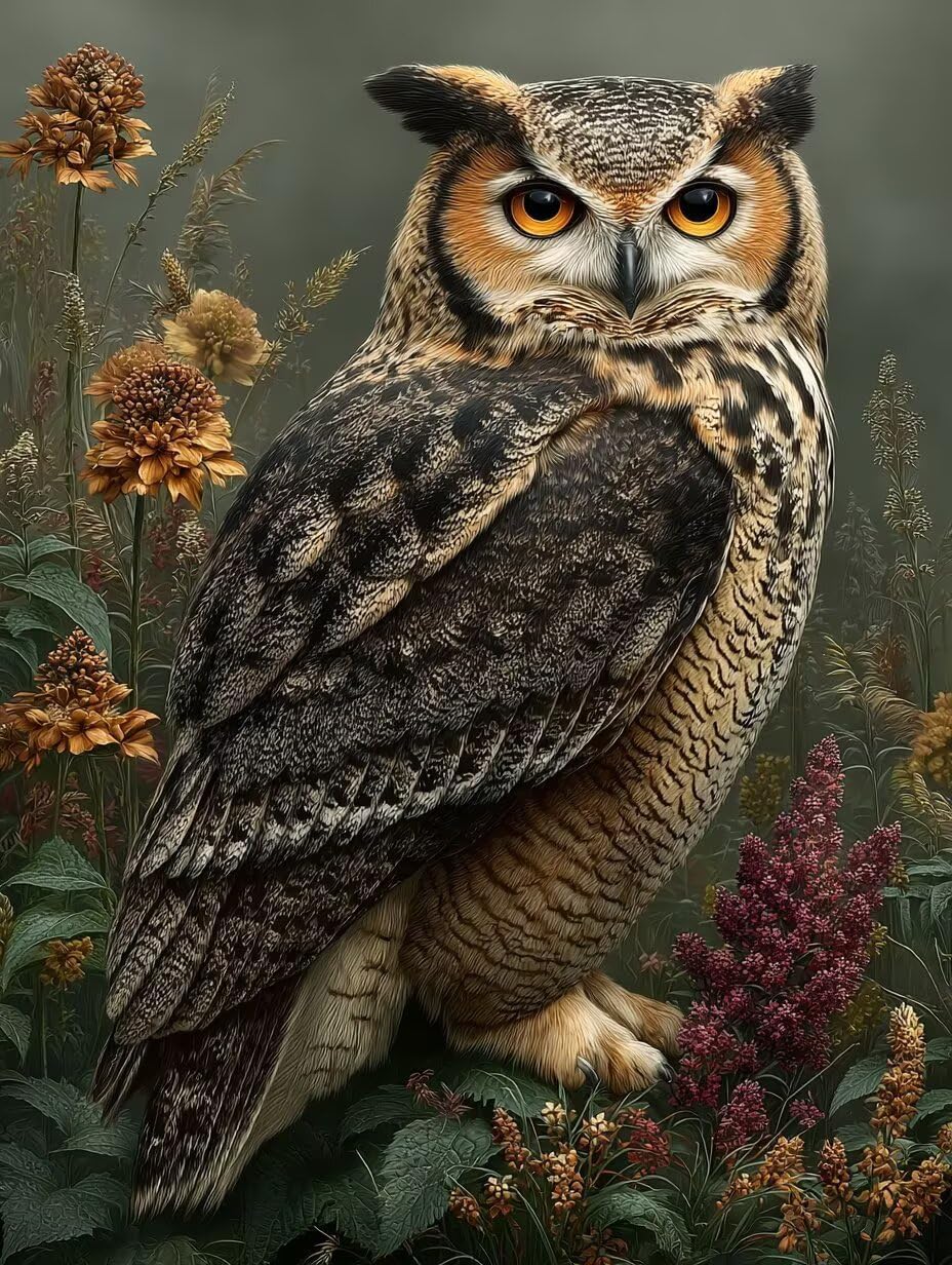 キャンバス油絵　専用　世界のカラフルなふくろう　とっても明るい月夜 キャンバス油絵 専用 世界のカラフルなふくろう とっても明るい月夜