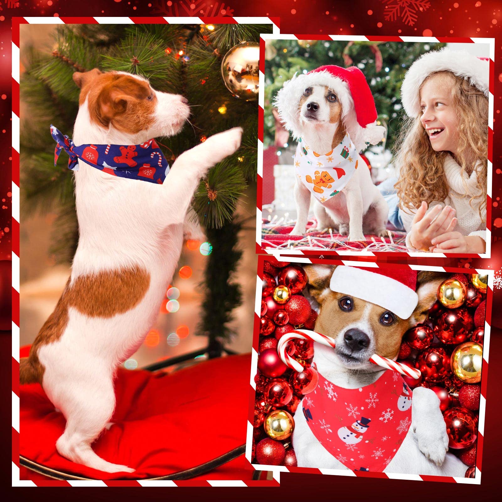 Amazon | 30ピース クリスマス 犬 バンダナ よだれかけ 三角形 犬用