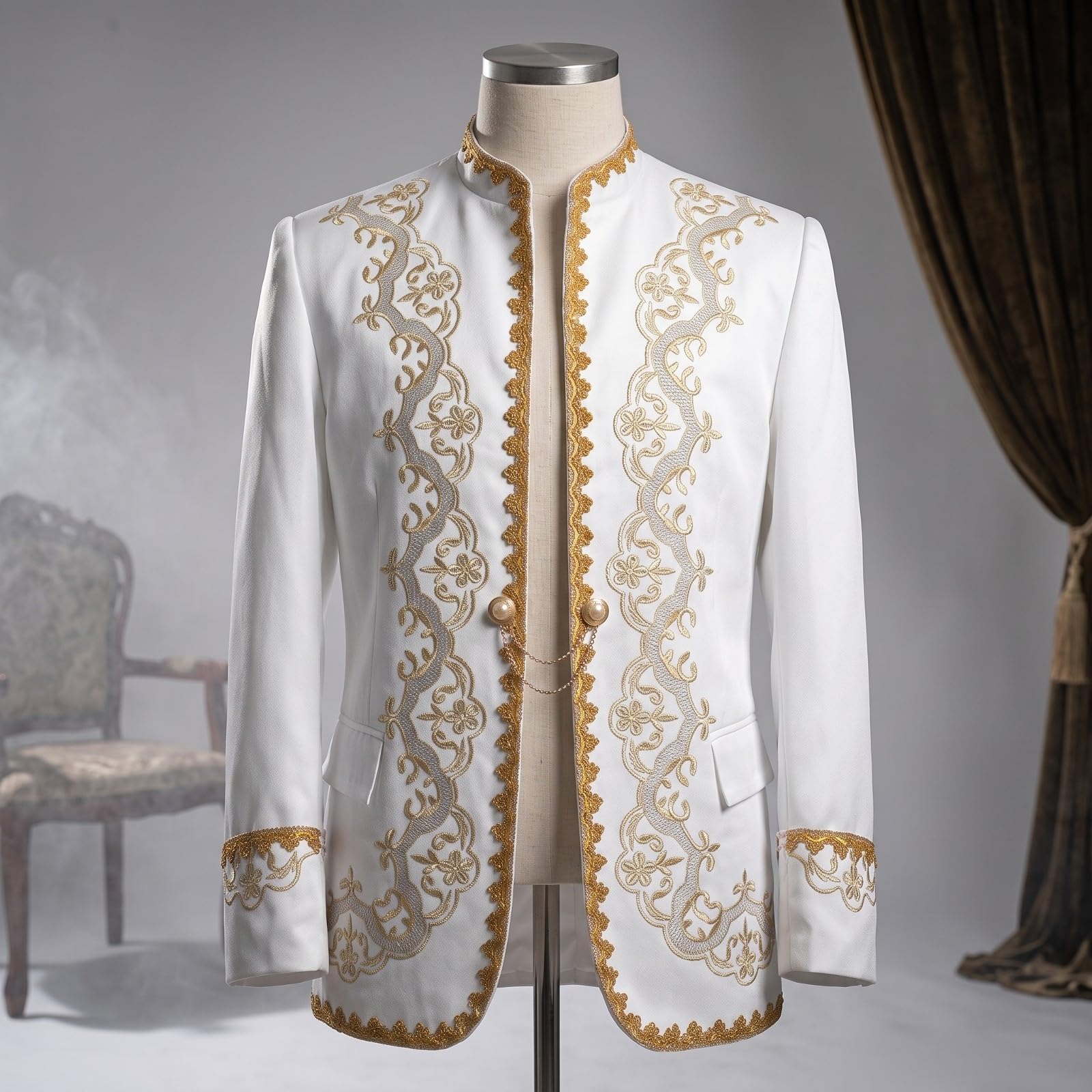 Sharplace Cqueta con Frente Abierto Elegante | Hombros Estructurados, Cqueta Formal, Elegante, Ropa, para Cosplay, Escena, Cosplayers, Actores, XXL