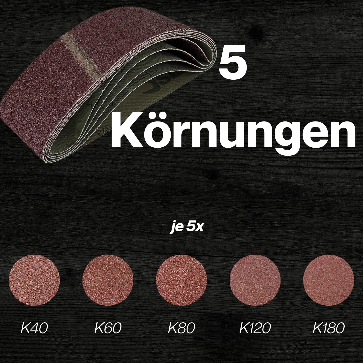 Lot De 100 Mélange De Tissus Bandes Abrasives 75 X 533, Pour