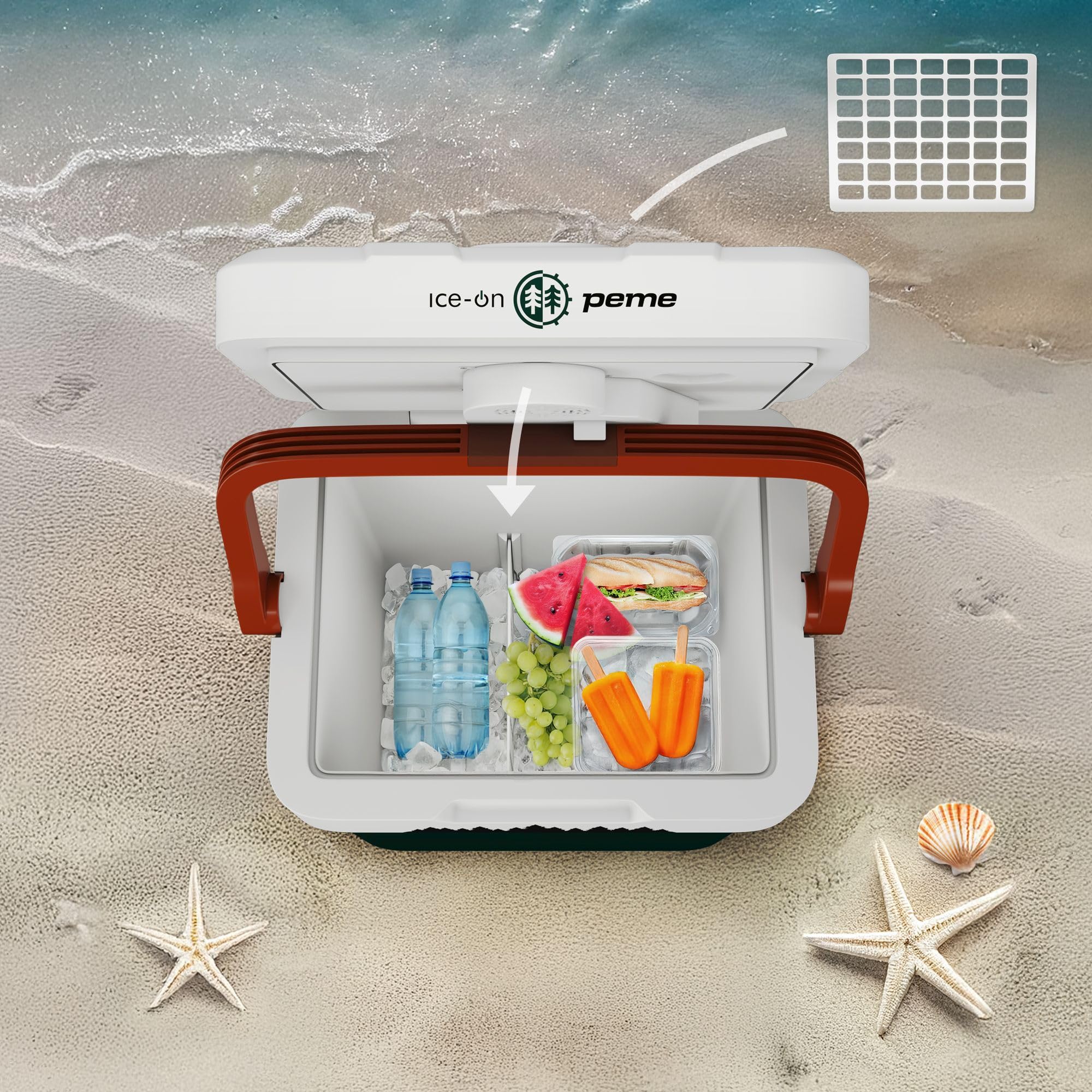 peme Nevera Portátil Eléctrica para Coche Camping Frigorífico Viaje Auto 12V Termoeléctrica con Enchufe Silenciosa Portatil Congelador Frigorifico Fridge Camper Frigoba 220 240 V 25,7L – Essential