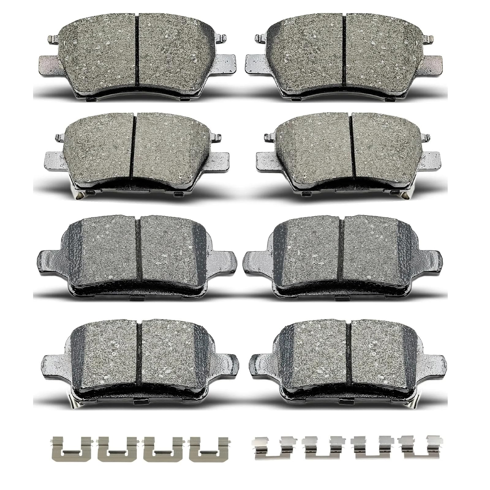 D1844 D1857 8pcs Ceramic Front Rear Brake Pads With Clips Fit For 2022 For Chevrolet Bolt EUV LT,2017-2020 2022 For Chevrolet Bolt EV, 2016-2019 For Chevrolet Cruze,2016-2019 For Chevrolet Volt