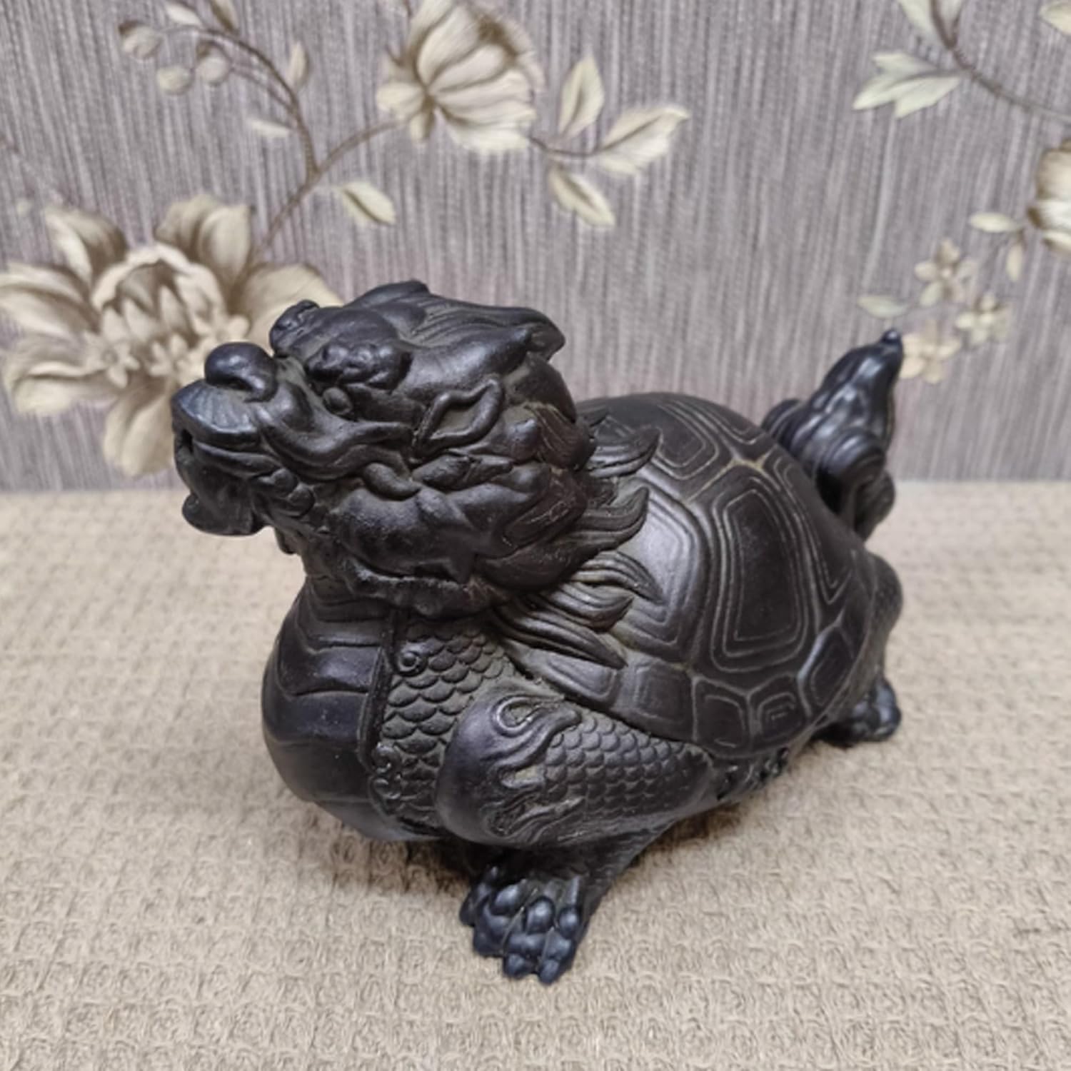 Mythical Animal Pond Spitter Fountain for Small Ponds– Ceramic Outdoor Water Feature with Pump & Hose – for Garden, Koi Pond, Patio, or Rockery Landscape Decor