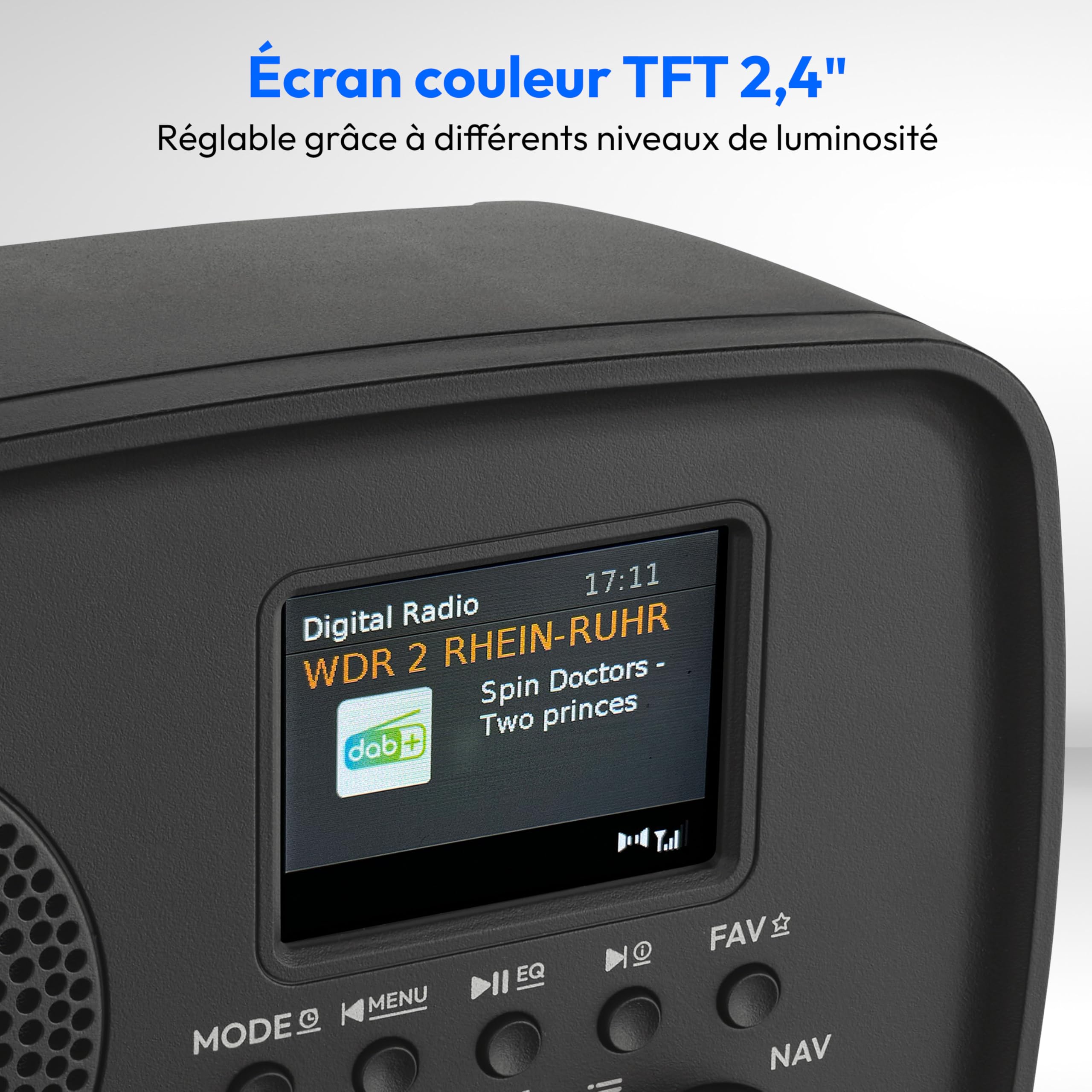 MEDION Radio Dab+ avec Bluetooth DRE-1 (Dab Plus, Radio FM, Protection Anti-Gouttes, antenne télescopique, réveil, Fonction Snooze, variateur d’Affichage, système d’Alerte d’Urgence ASA), Noir