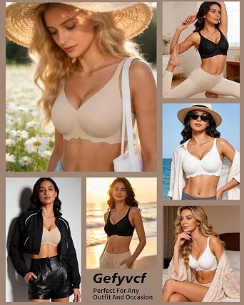 Wireless Jelly Bras for Women, Full Coverage Comfortable