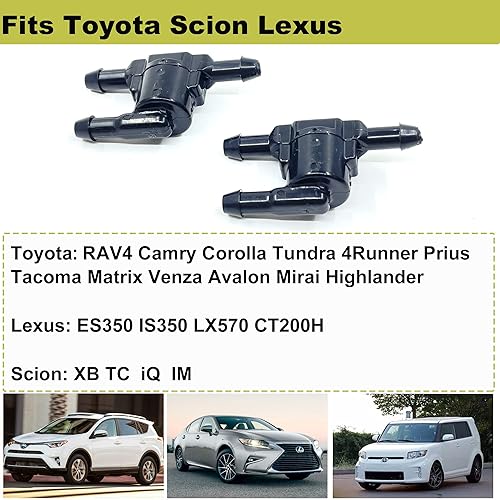 Miniatura 2 de Reemplazo de la válvula de retención del parabrisas del limpiaparabrisas para Toyota, Scion, Lexus- OEM 85321-28020 Negro