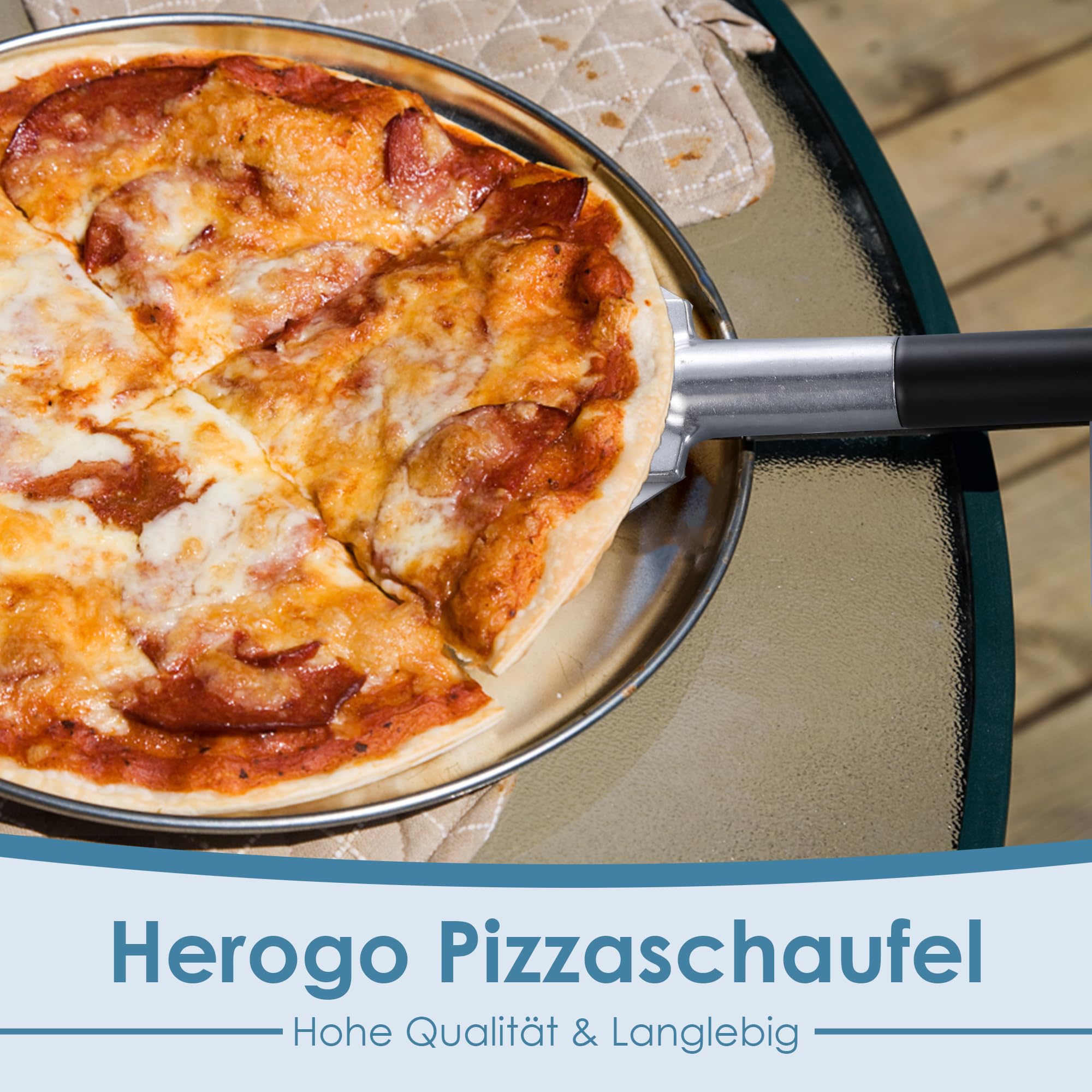 Herogo Peel para pizza de acero inoxidable, talla 1