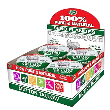 Germa Mutton Tallow Cream - 100% Pure Sebo Flandes Moisturizer for Hands & Sunburn Relief, Adult Skin Care, 0.7oz