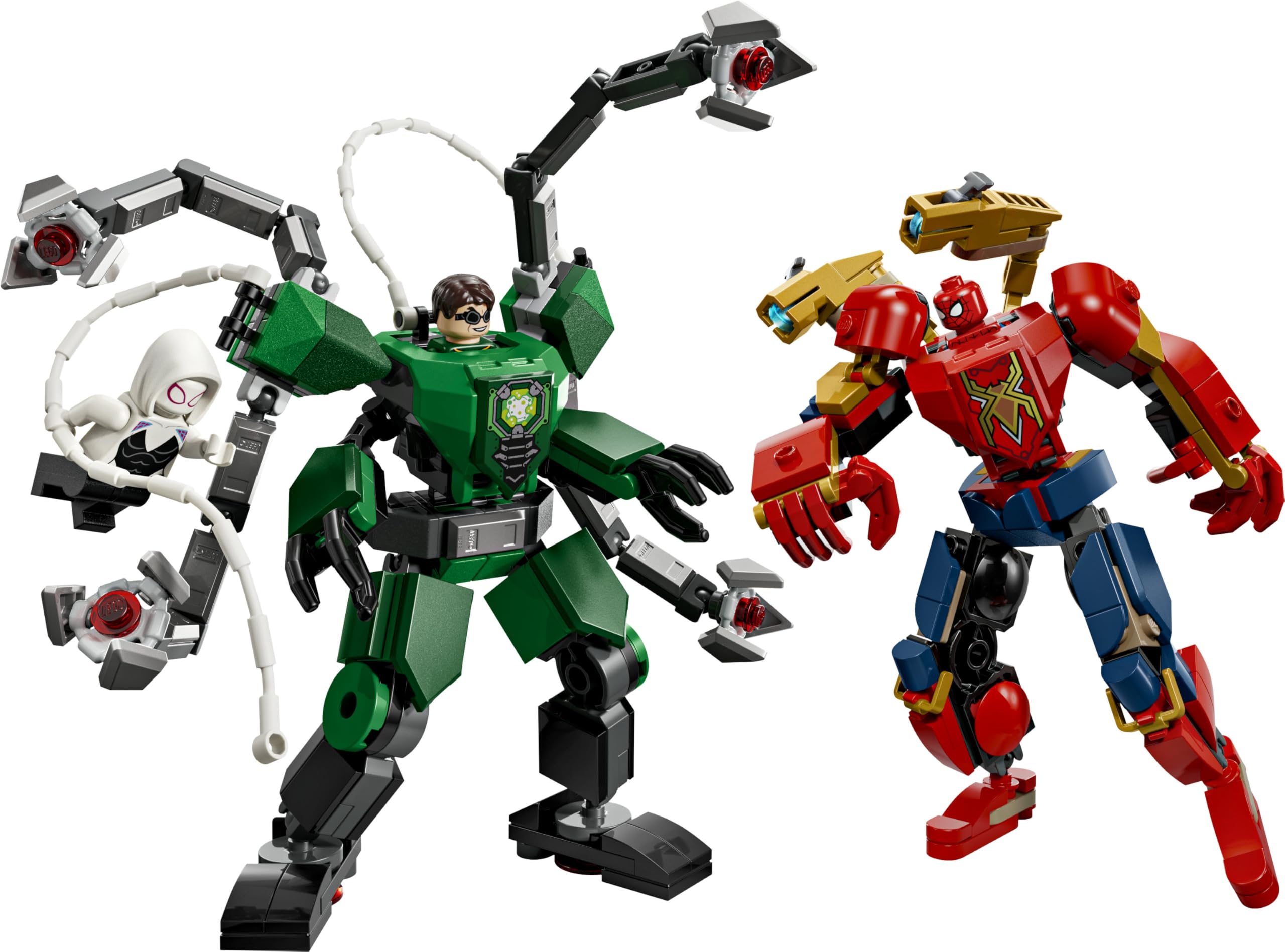 LEGO | Marvel Batalla de Armaduras Robóticas: Spider-Man vs. Doc Ock - Superhéroes de Juguete - 2 Figuras de Acción, 3 Minifiguras Inc. Spider Fantasma, Cañones - Regalo para Niños de 6+ Años - 76338