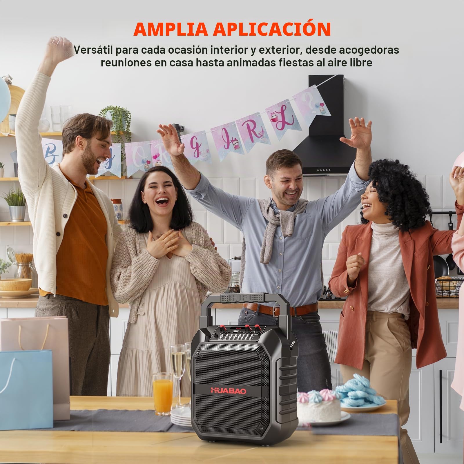 Máquina de karaoke Bluetooth portátil con micrófono inalámbrico para adultos y niños, sistema PA con control remoto, soporta tarjeta TF/USB/FM/AUX