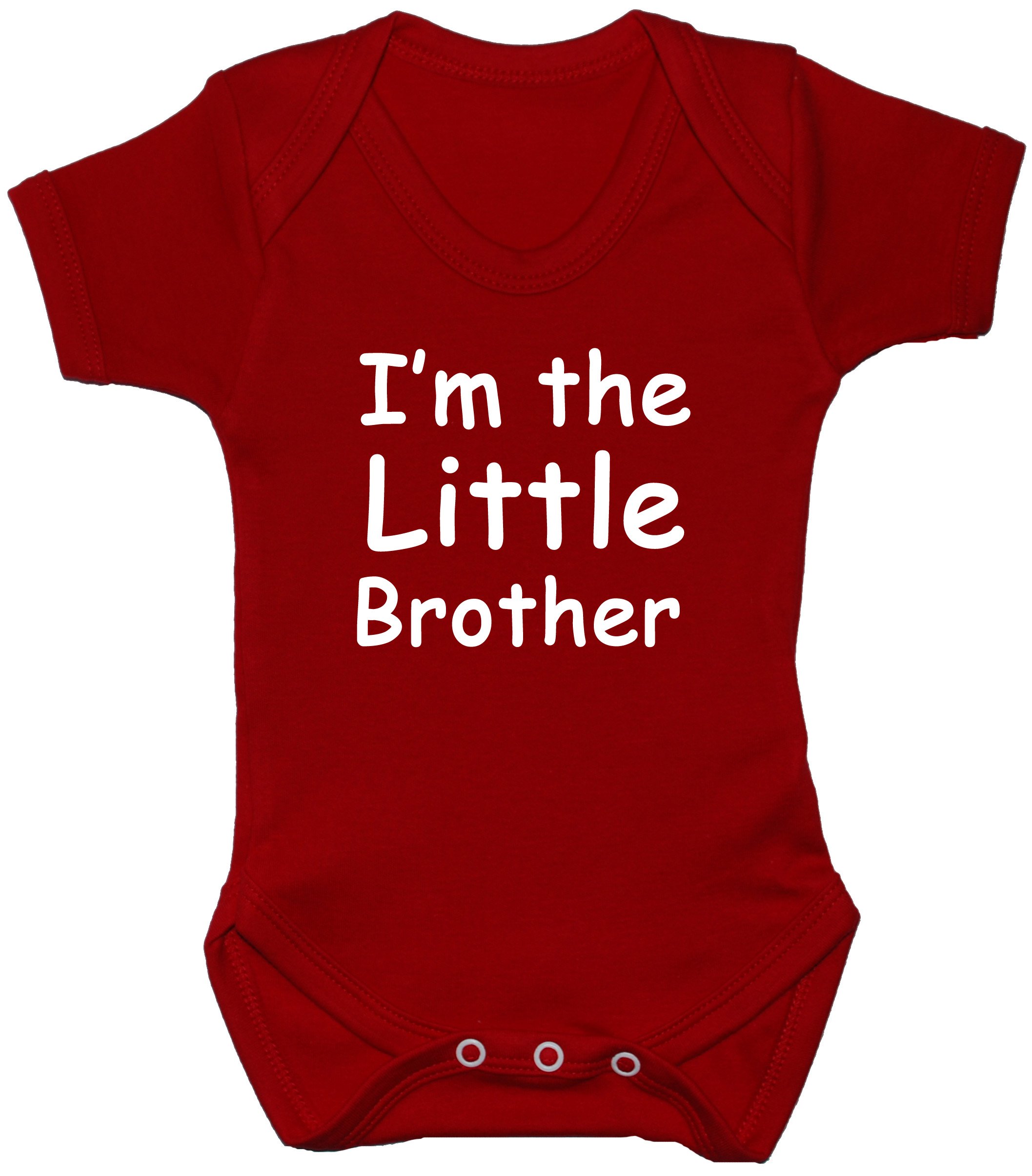 Acce Products Red I'm The Little Brother Baby Grow/Bodysuit/Romper/T-Shirt/Vest - 0-3 Months