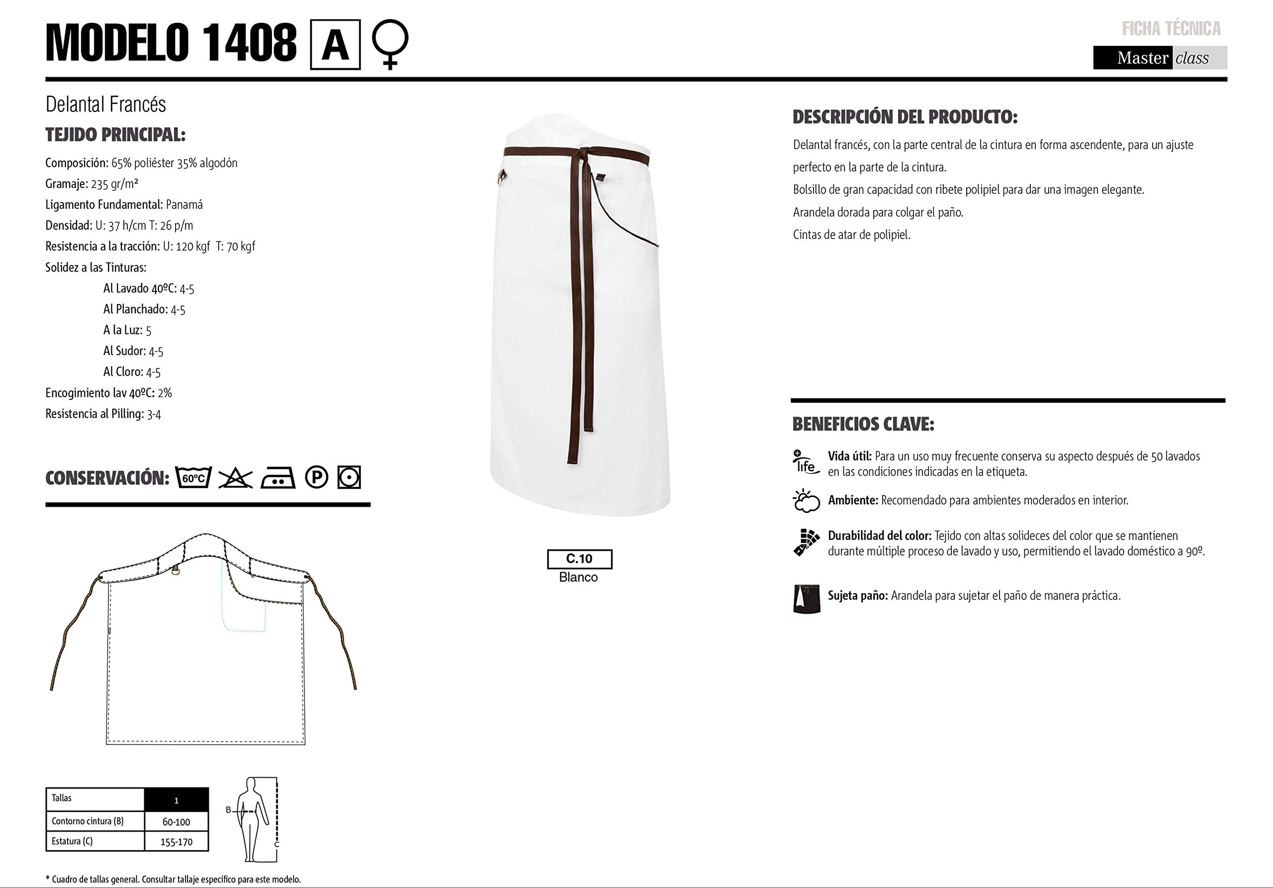Delantal Francés de Hostelería Profesional para Mujer. Ropa Cocinera. Ref: 1408