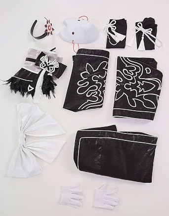 miccostumes Women's Cosplay Costume Black Kimono Set with Stockings Hair band
