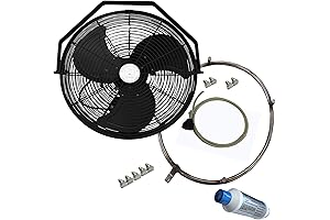 Misting Cool Zone Fan for Residential and Commercial Use(18 Inch Black Fan)