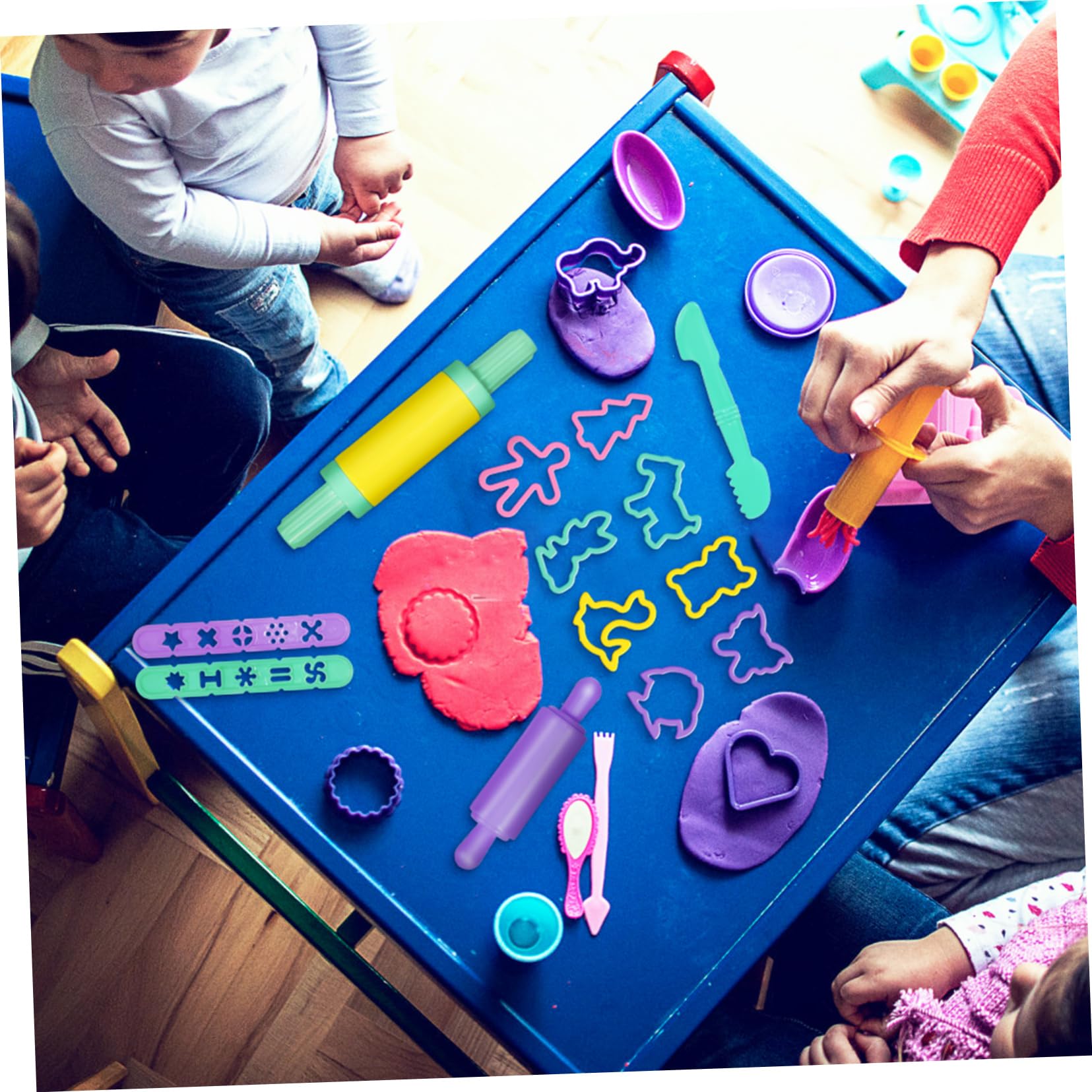 Set De 12 Herramientas De Madera Para Plastilina, Incluye Rodillos Y Cortadores, Ideal Para Niños De 3 Años En Adelante