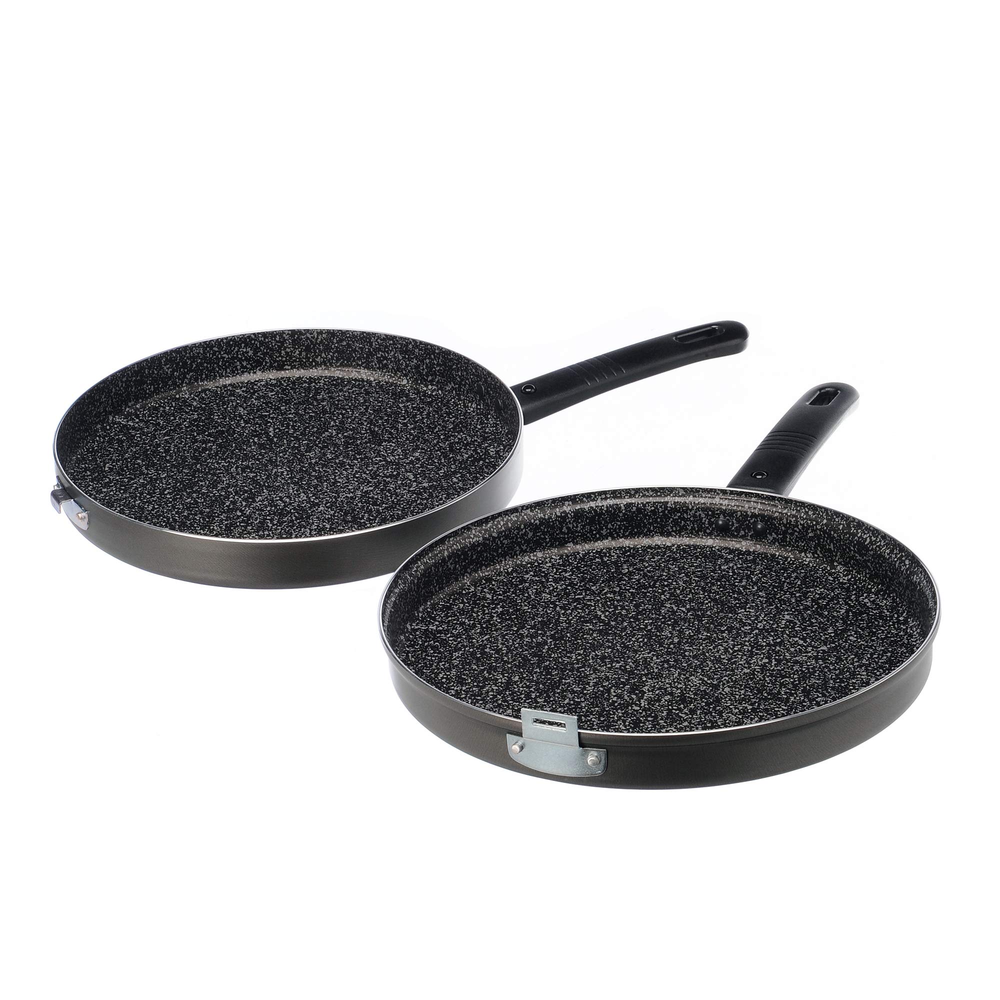 Alluflon Tradizione Italia Sartén Doble para Tortillas Antiadherente con Efecto Piedra y con Revestimiento Antirayaduras, Apta para la Mayoría de las Cocinas, Apta para el Lavavajillas, Diámetro 26 cm