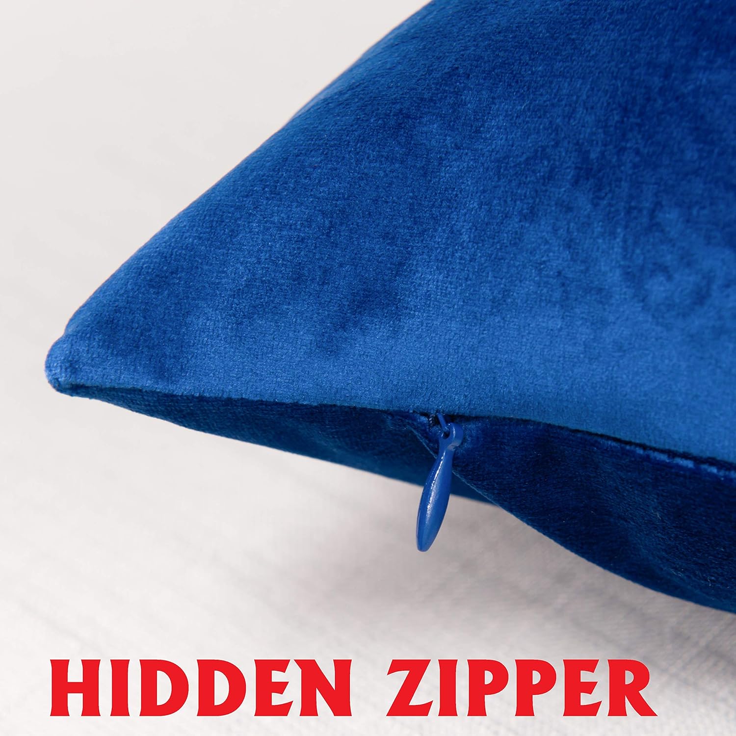 Elegant Comfort Pack of 2, Velvet Soft Solid Decorative Square Throw Pillow Covers Set Cushion Case for Sofa Bedroom Car, 18 x 18, Royal Blue : Home & Kitchen