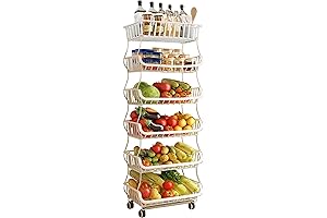 Fruit and Vegetable 6-Tier Stackable Storage Cart