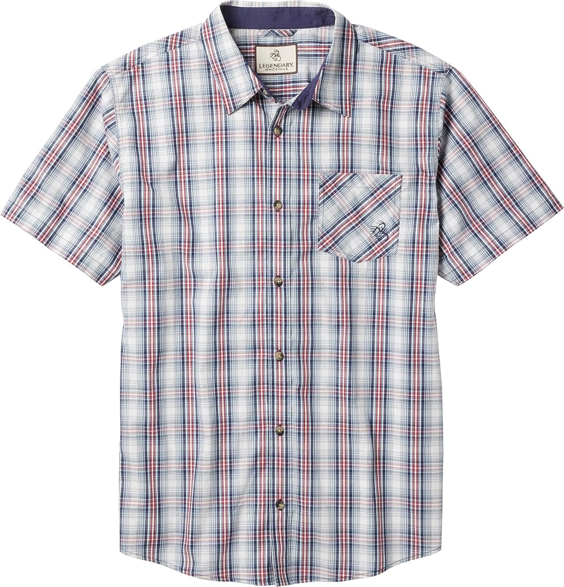 Legendary Whitetails Mens Poplin Short Sleeve Button Up 100% Cotton Shirt