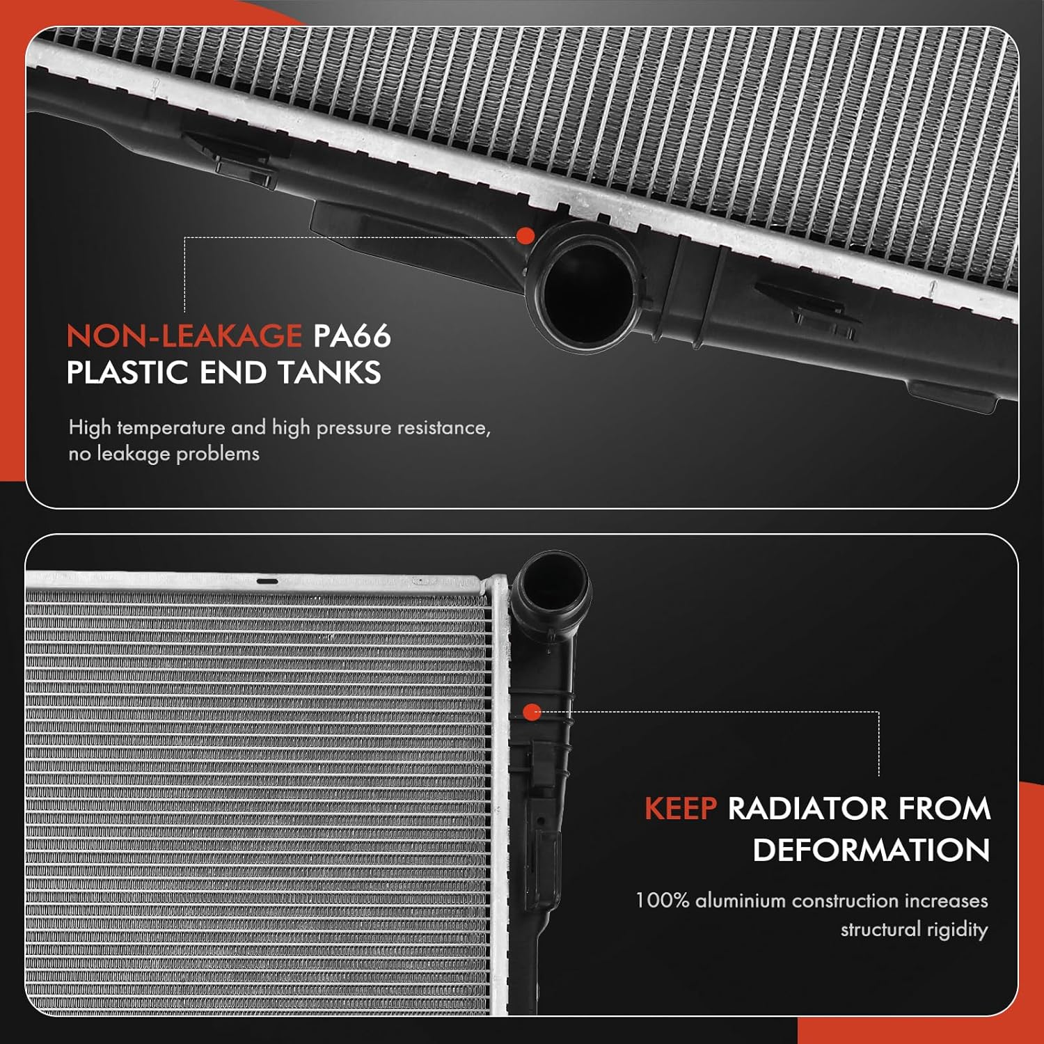 A-Premium Engine Coolant Radiator Assembly Compatible with BMW F25 Series X3 2011-2012 3.0L, Replace# 17117593842