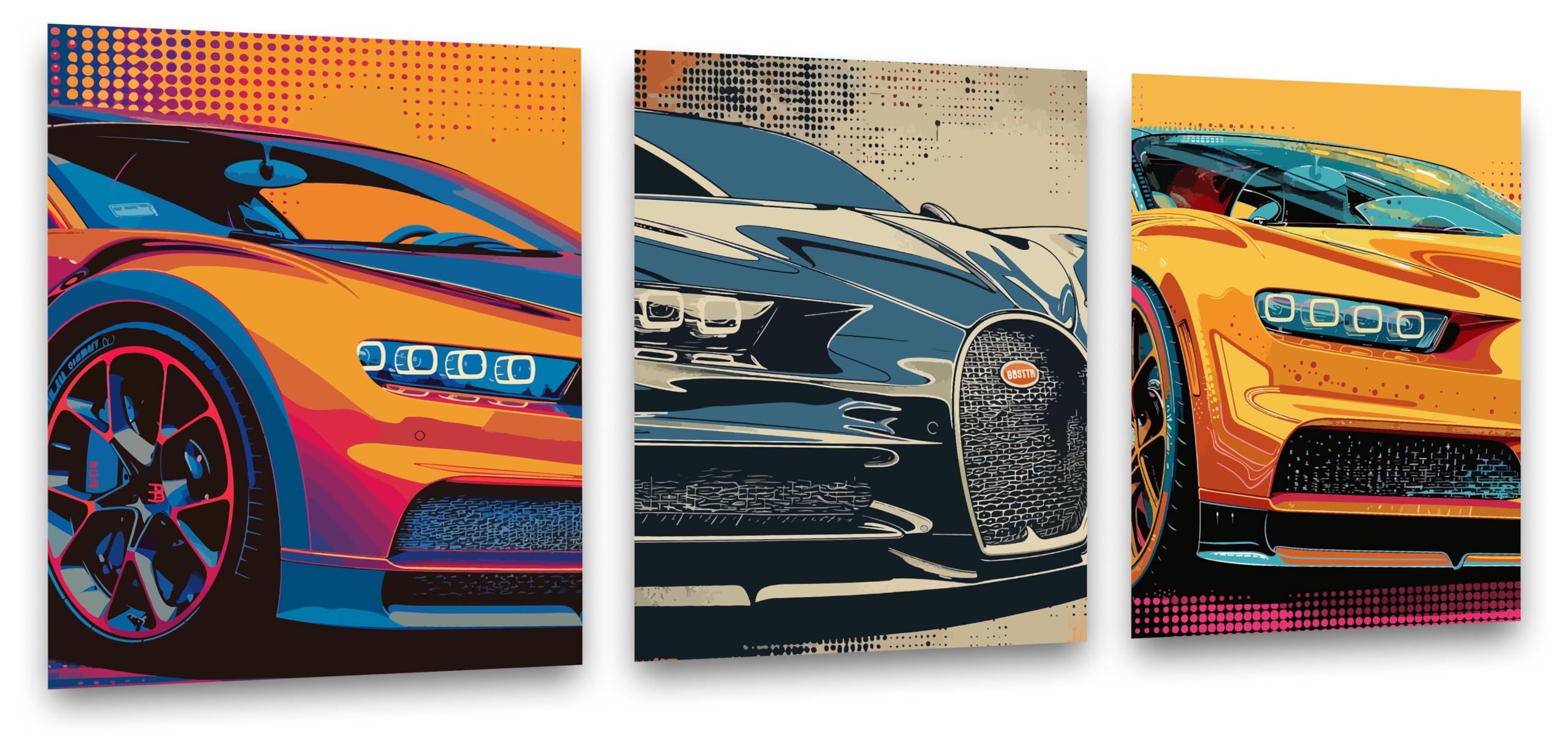Inspirational Wall Art Co. - Innovate | Set of 3 Bugatti Chiron Poster - Car Posters for Boys Room - Car Wall Decor - Car Room Decor - Car Posters for Men | 11x14 Inches Unframed